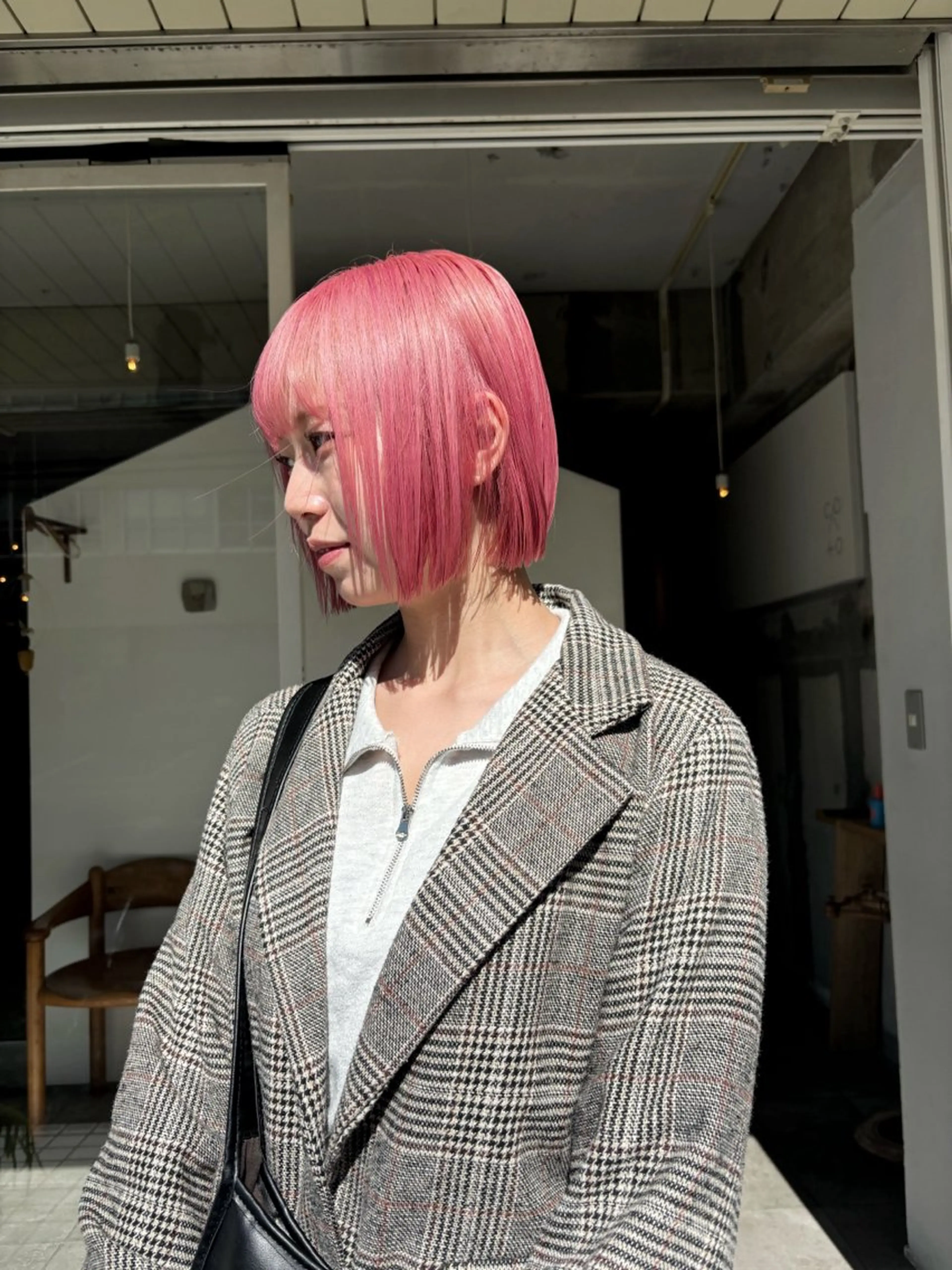 カラー mirai/レイヤー ボブ/デザインのヘアスタイル