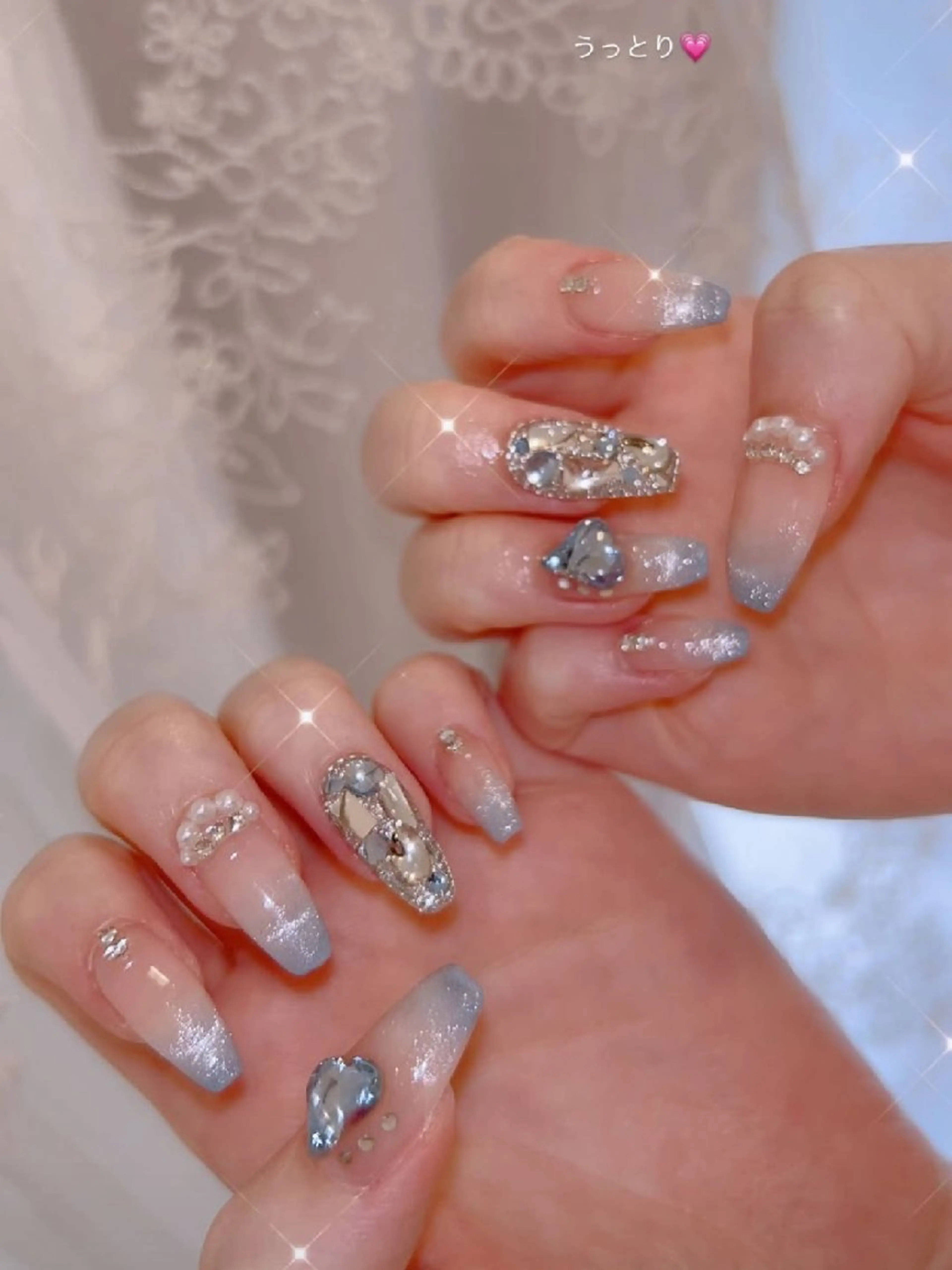 ネイル 長さ出し ジェルネイル 韓国ネイル マグネットネイル ニュアンスネイル I LOVE ME NAIL.｡.:*♡のネイルデザイン