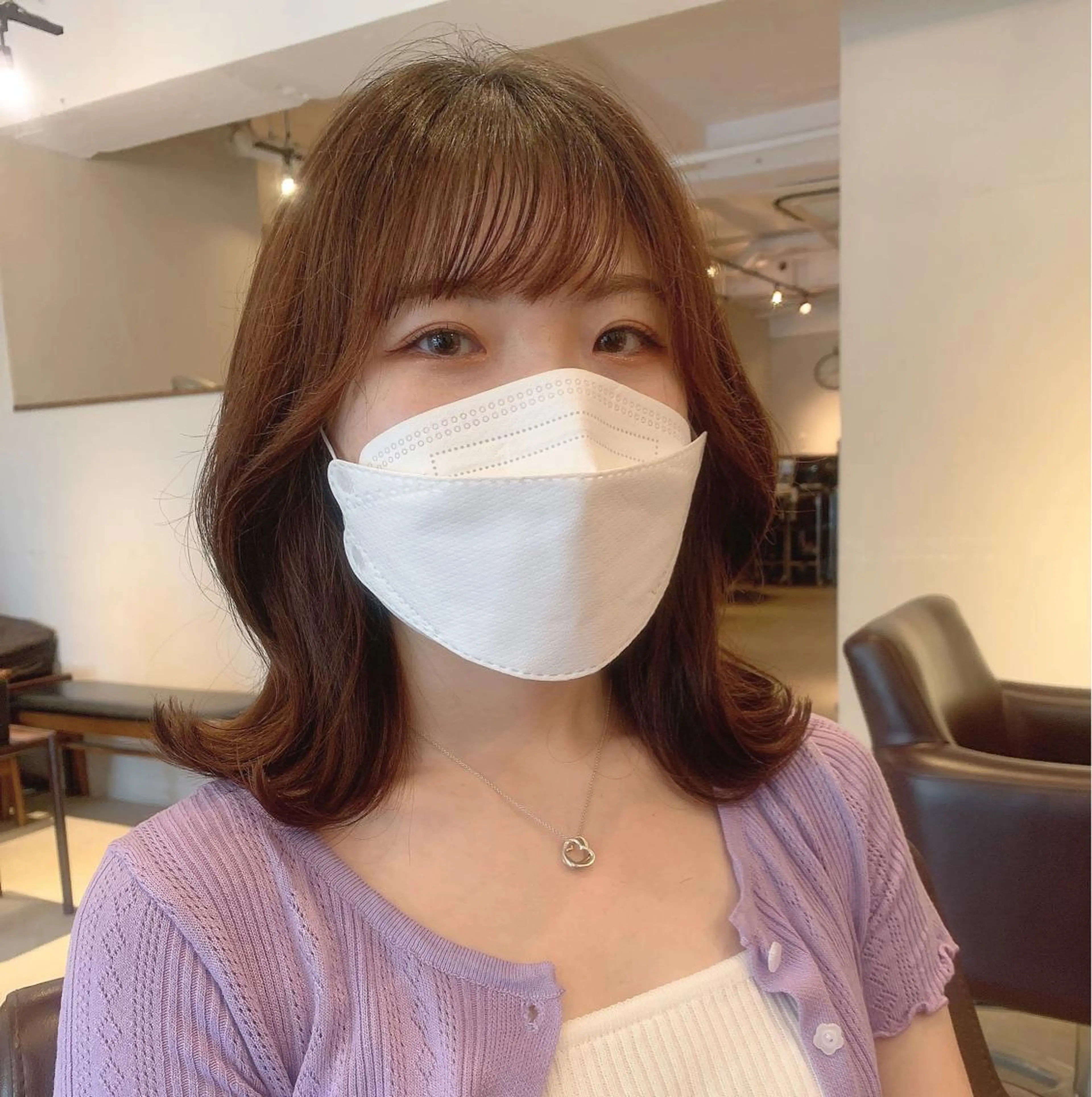 ミディアム カラー カット ヘアカラー トリートメント ヘッドスパ ヘアセット 透明感/オリーブ/ グレージュ/YUKAのヘアスタイル