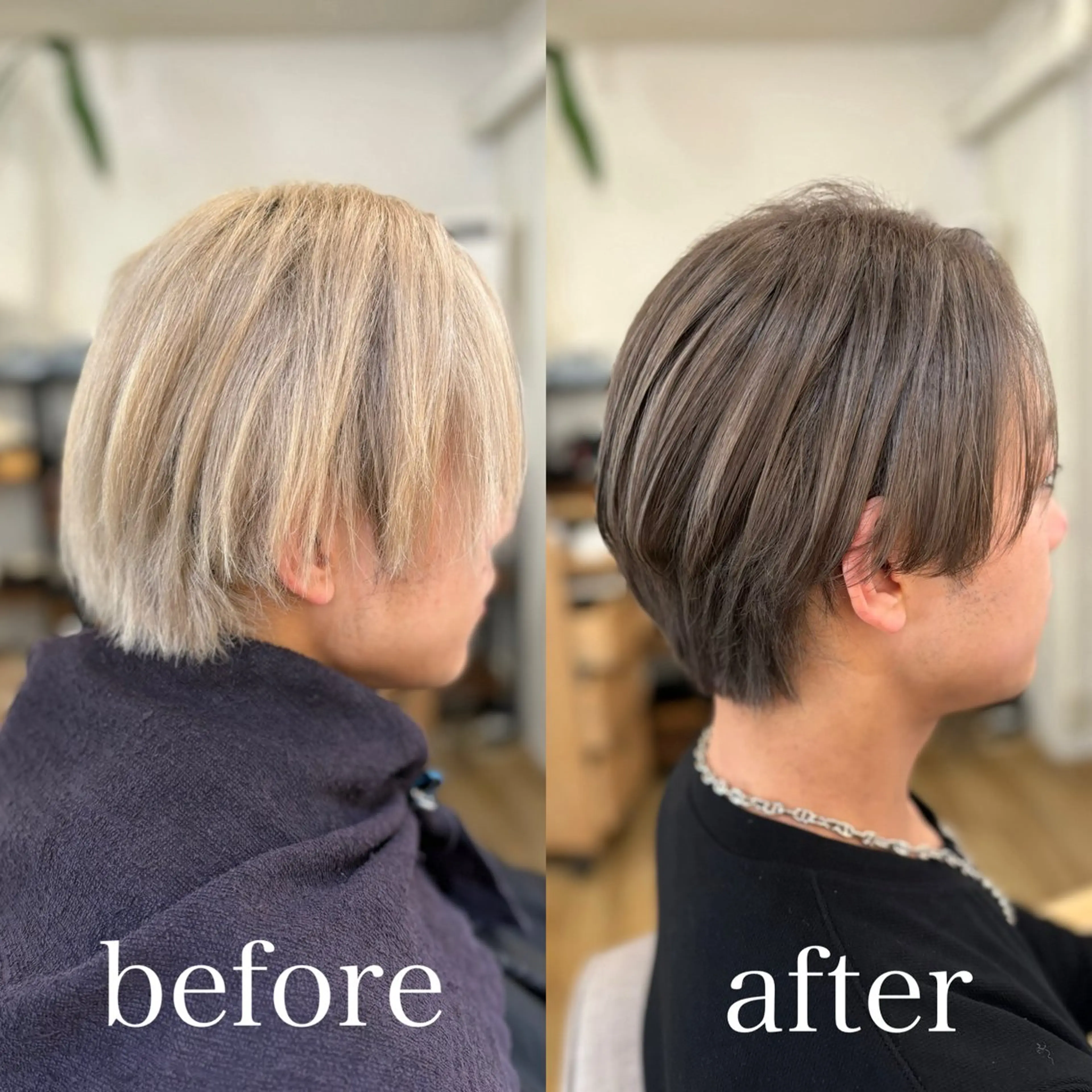 カラー グレージュ カット メンズスタイル HOSOKAWAのヘアスタイル