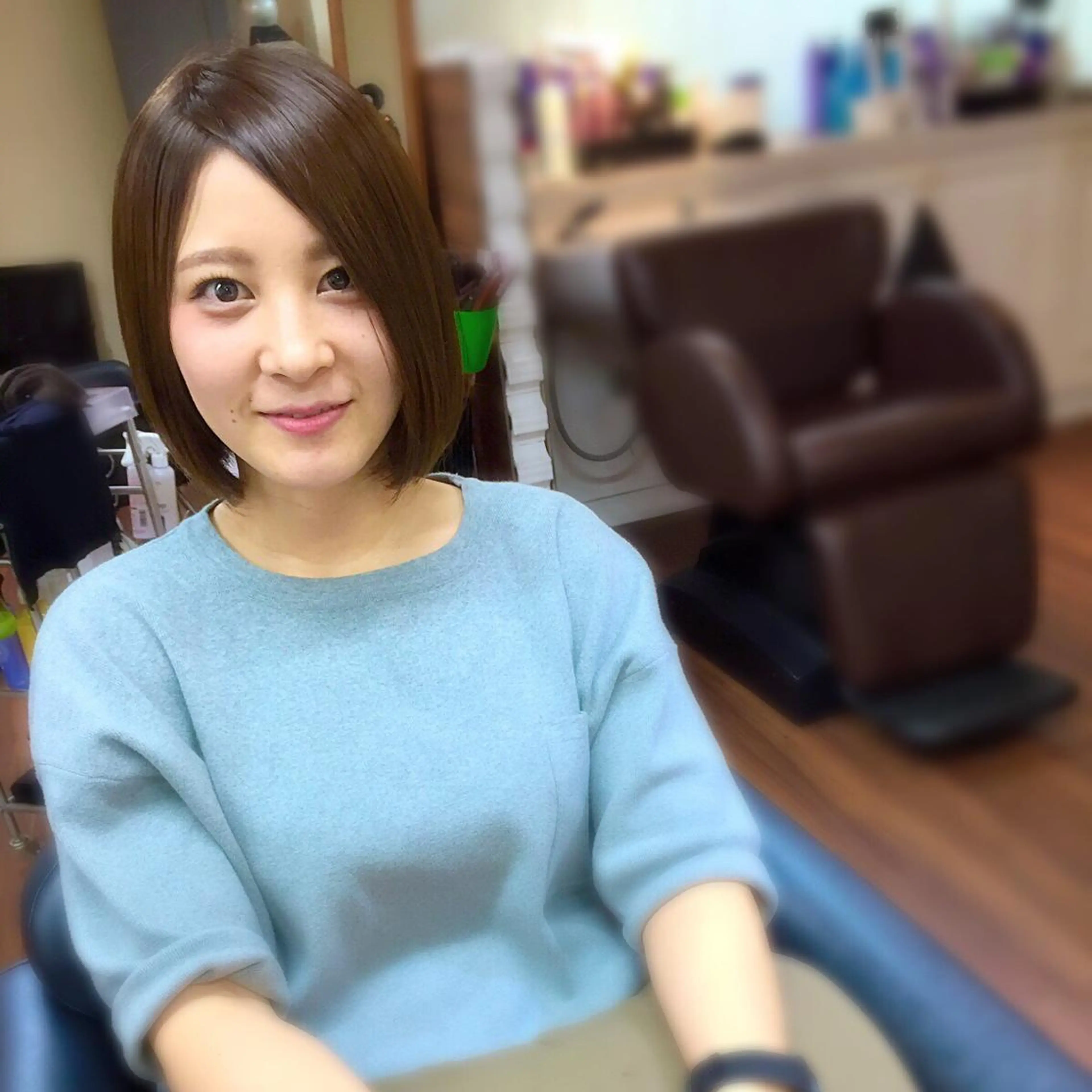 ショート ミディアム セミロング カラー パーマ ヘアアレンジ グレージュ 成松 勇治のヘアスタイル