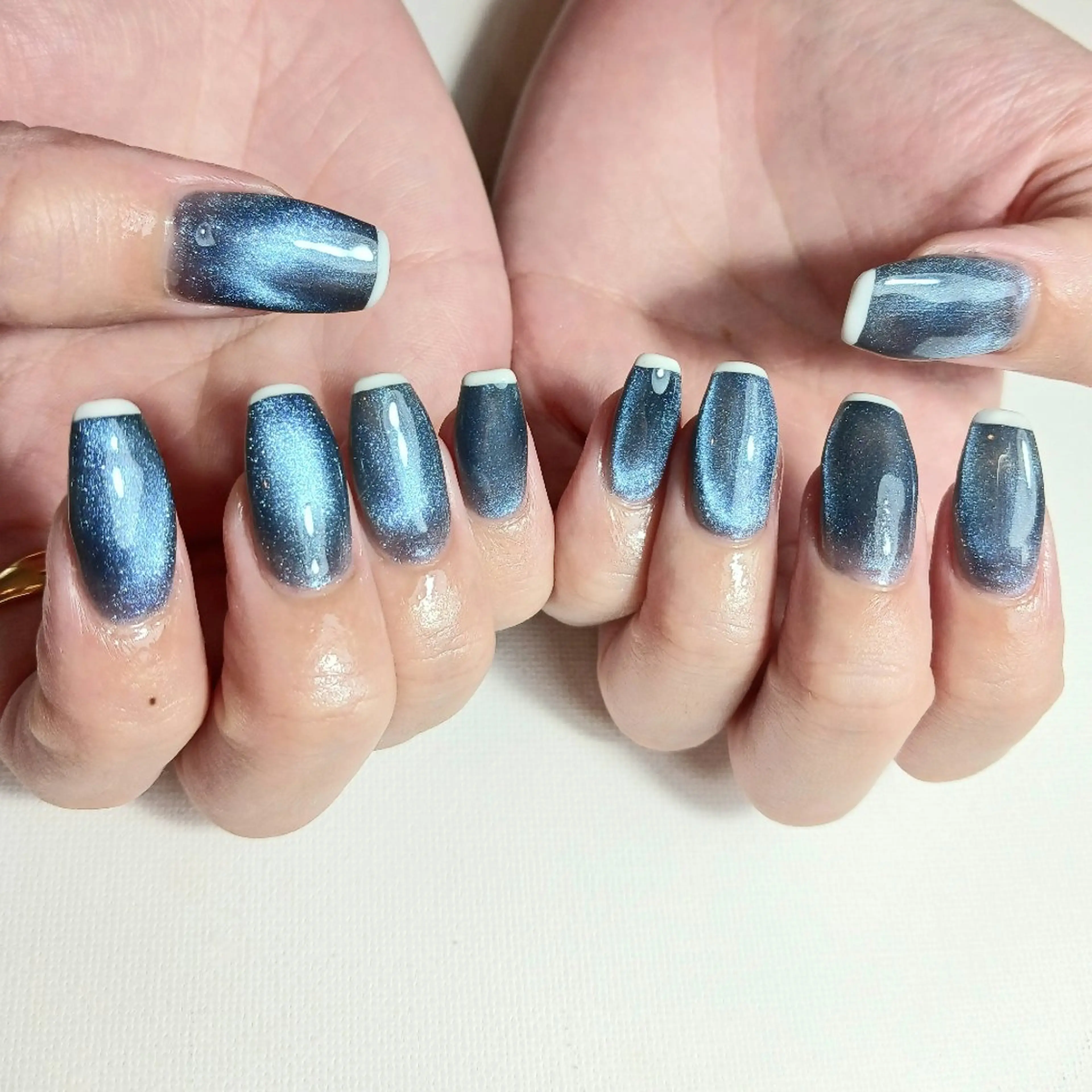 ネイル フレンチネイル ジェルネイル マグネットネイル 持ち込み 夏ネイル ハンドネイル owlnail /持込みデザイン専門のネイルデザイン