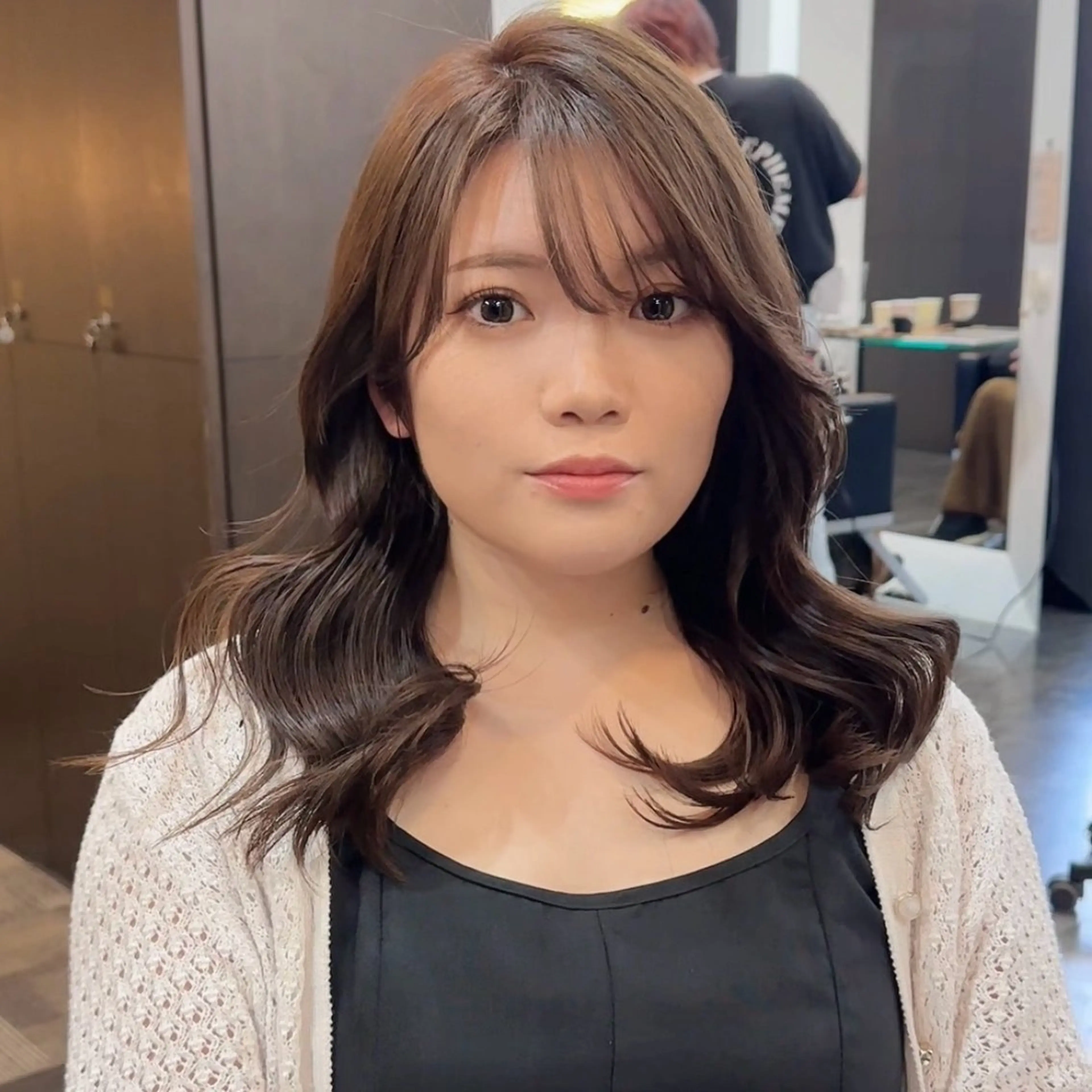 セミロング カラー セミロングパーマ アッシュ アッシュグレー アッシュグレージュ ベージュカラー カット ヘアカラー 《ブリーチなし》 ベージュ/あゆむのヘアスタイル