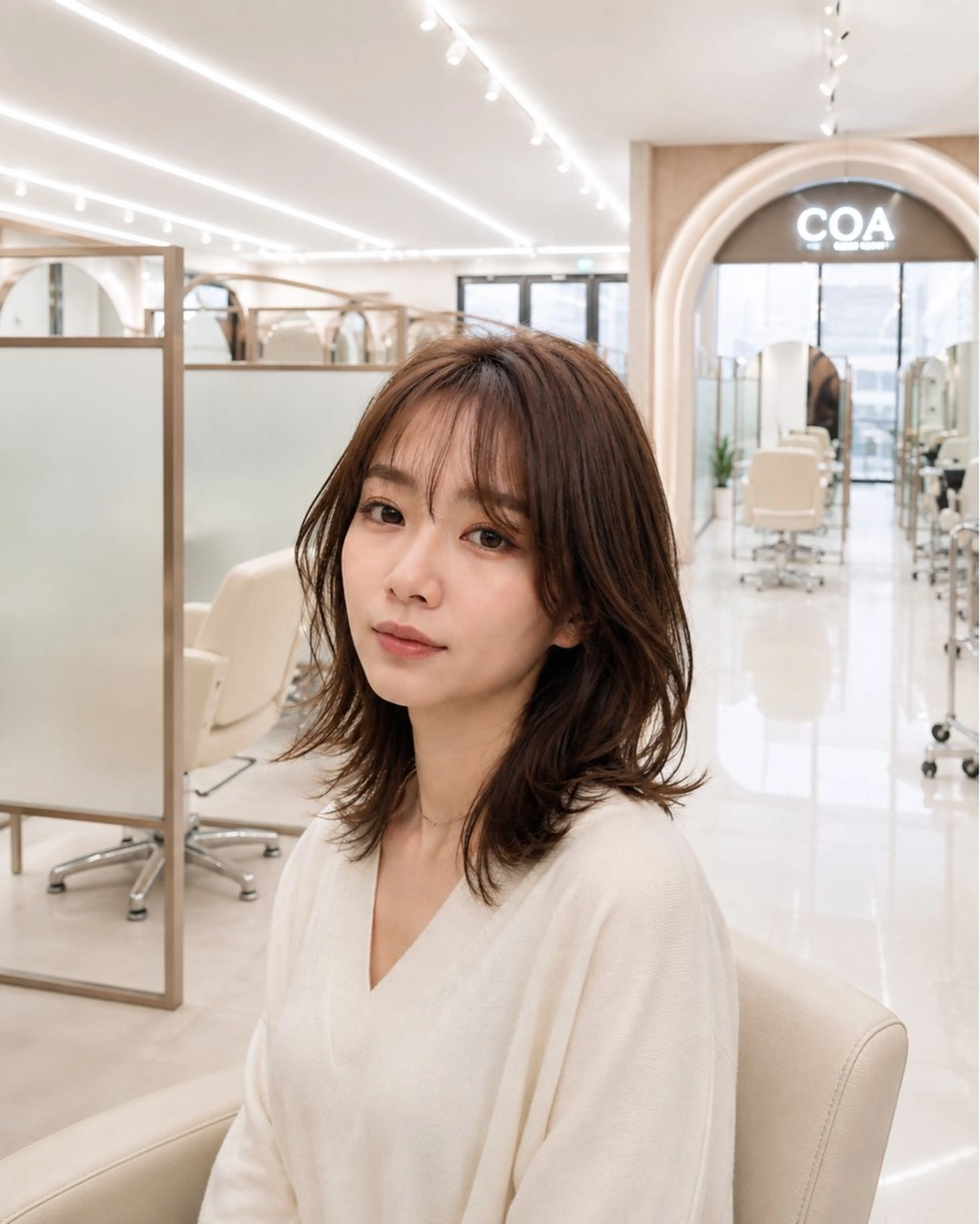 ミディアム カラー ヘアアレンジ ミディアムレイヤー レイヤーカット 今だけ無料カット募集 💫KEISHIのヘアスタイル