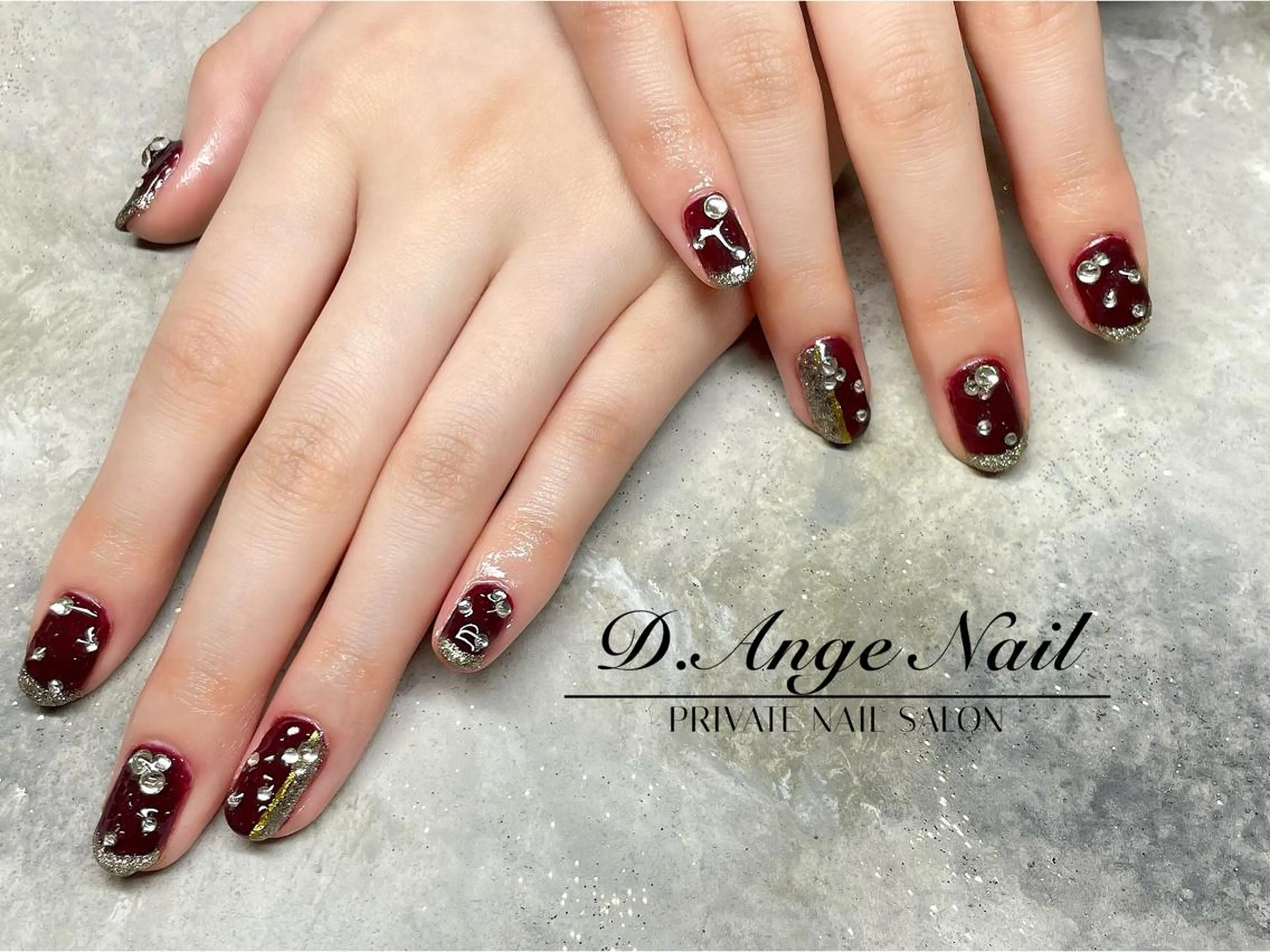 ネイル ストーンネイル ハンドネイル D.Ange Nail Salon所属・D.Ange Nailのネイルデザイン