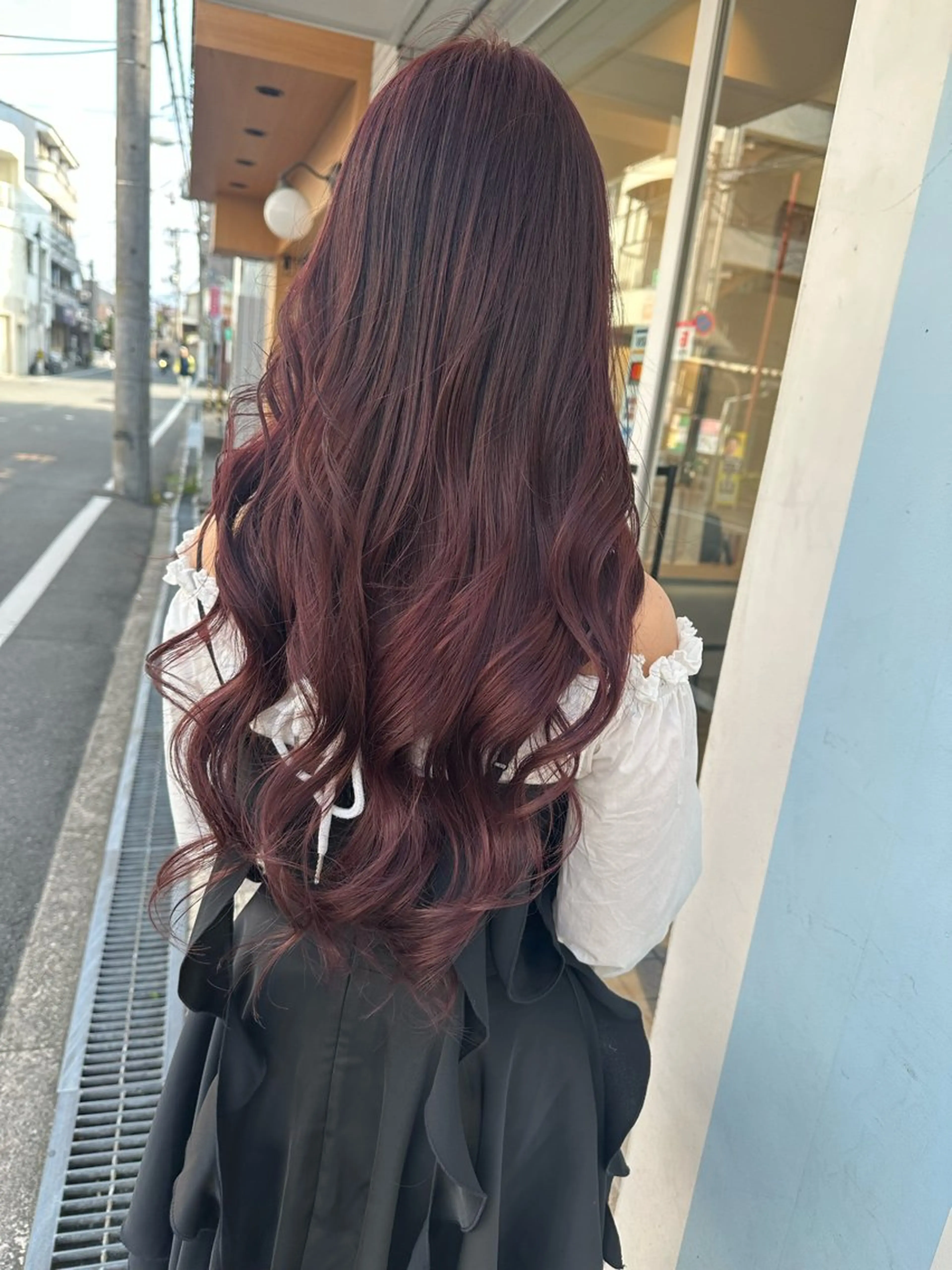 ロング カラー ピンクカラー 若山 敦のヘアスタイル