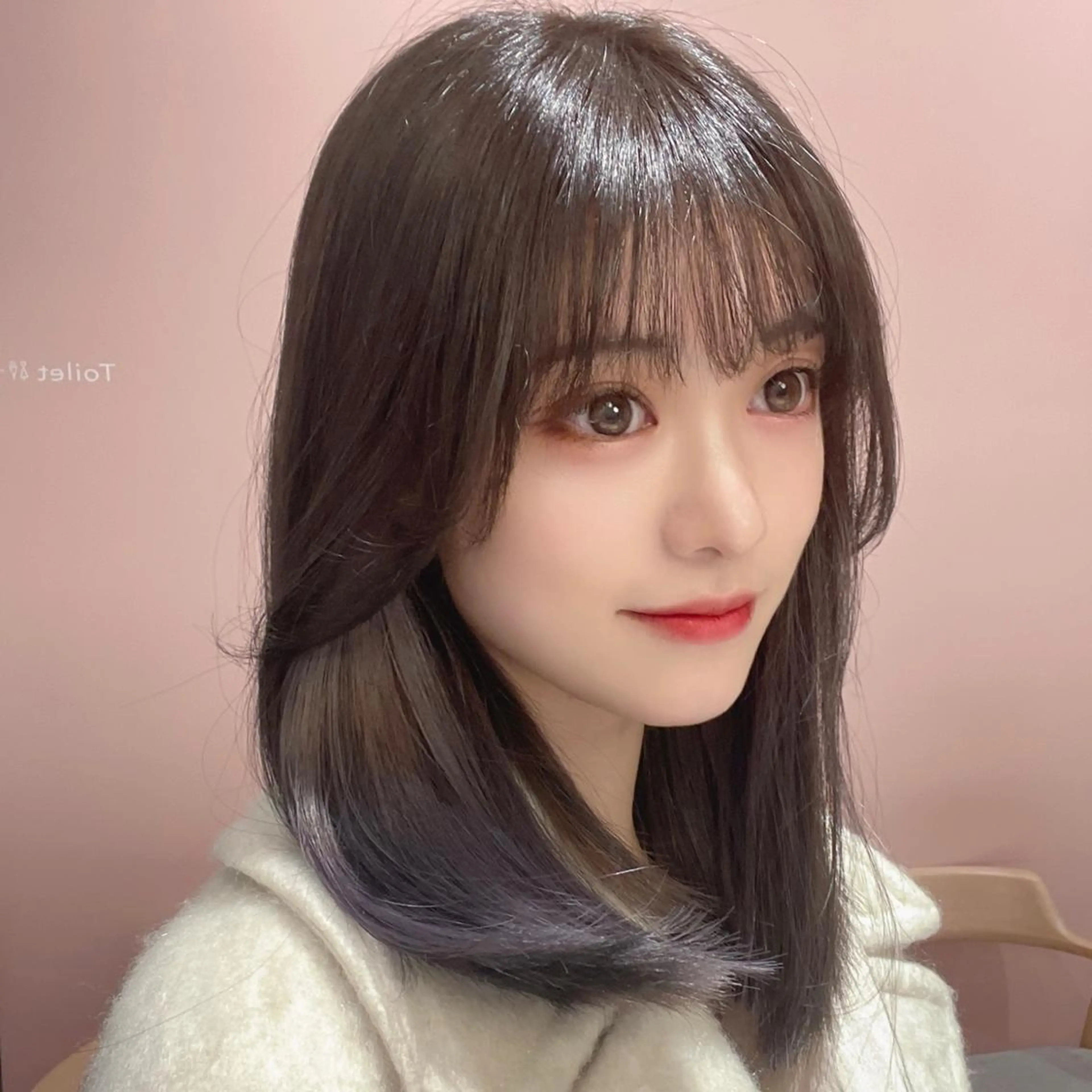 ミディアム カラー 🤎小顔レイヤー /ベージュ🤎友香のヘアスタイル