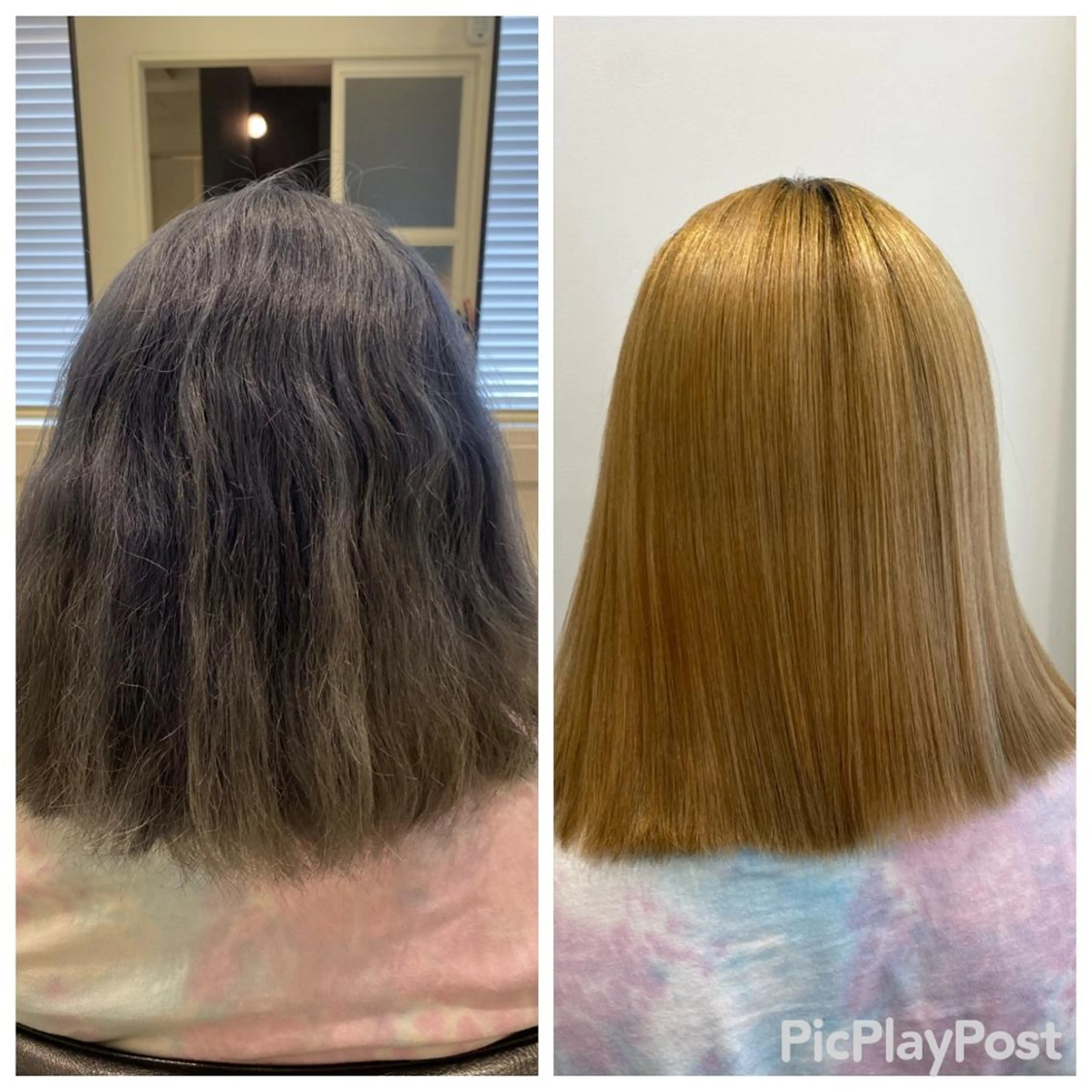 ミディアム パーマ 縮毛矯正 ブリーチ縮毛矯正 ／髪質改善／KEIのヘアスタイル