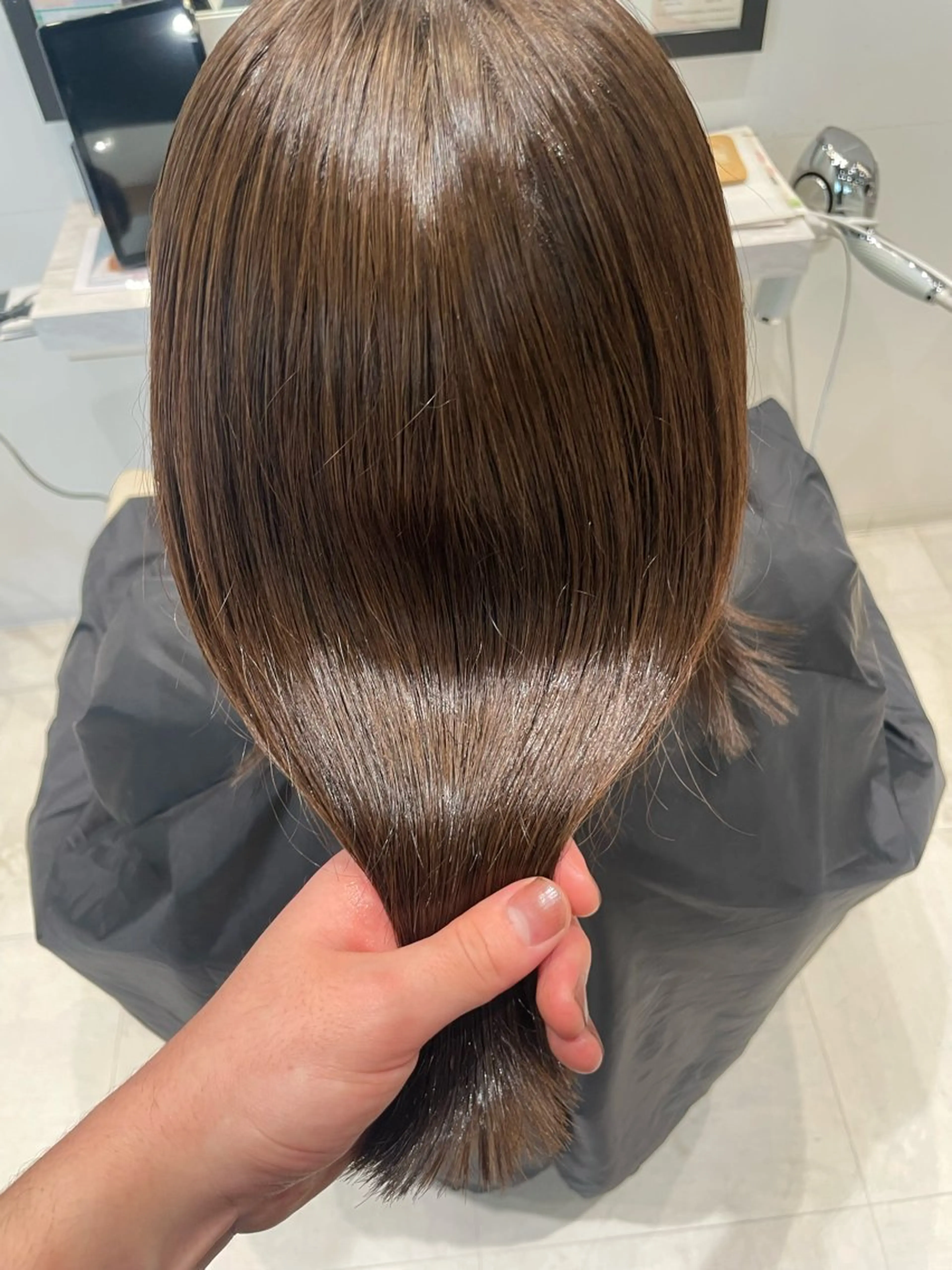 セミロング カラー ベージュカラー k-twoたき✨艶感 カラー／美髪矯正のヘアスタイル