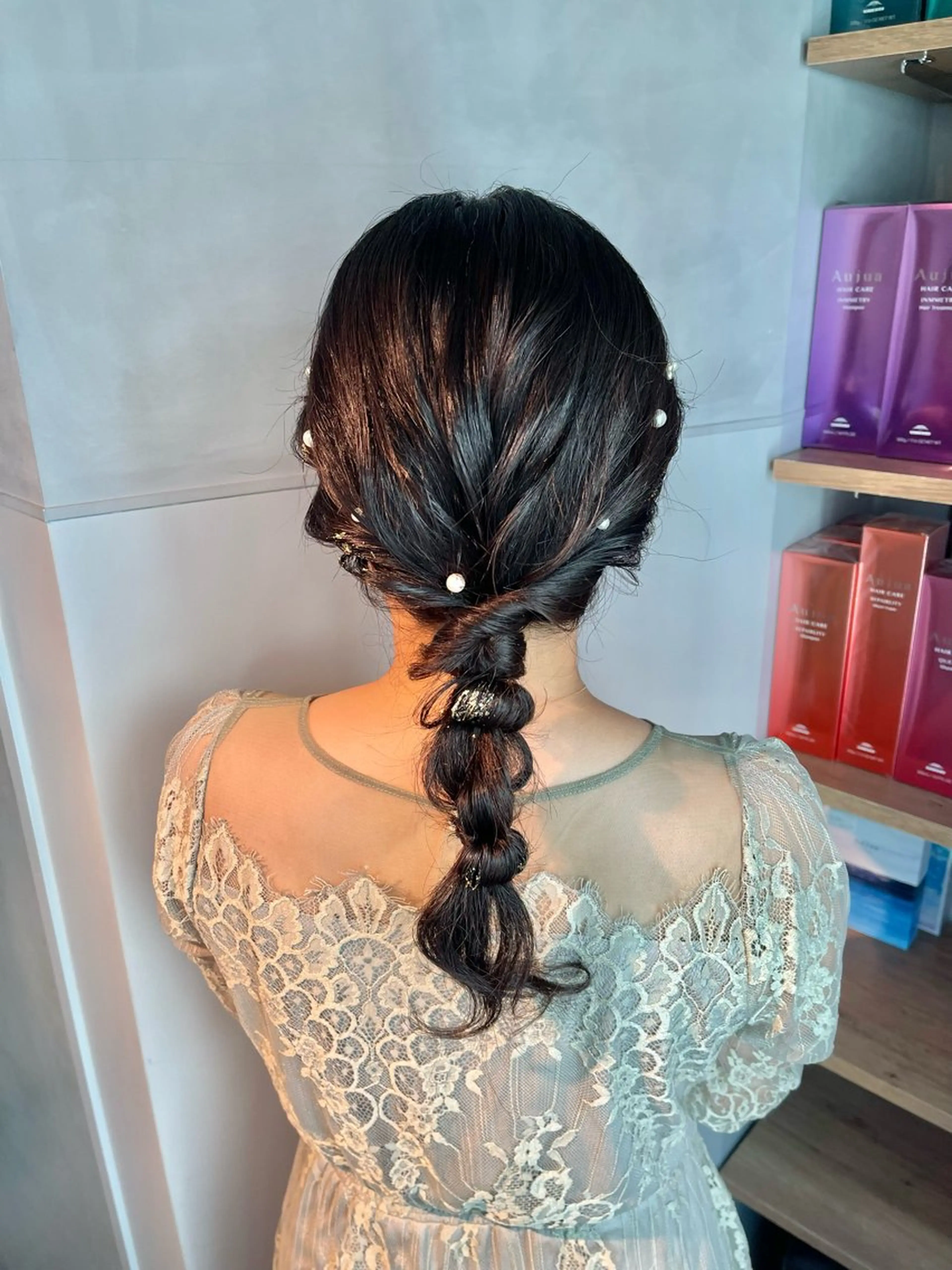 ヘアアレンジ ポニーテール 結婚式・ブライダル 卒業式のヘアスタイル ヘアセット charm《銀座》 ヘアセット/縮毛矯正のヘアスタイル