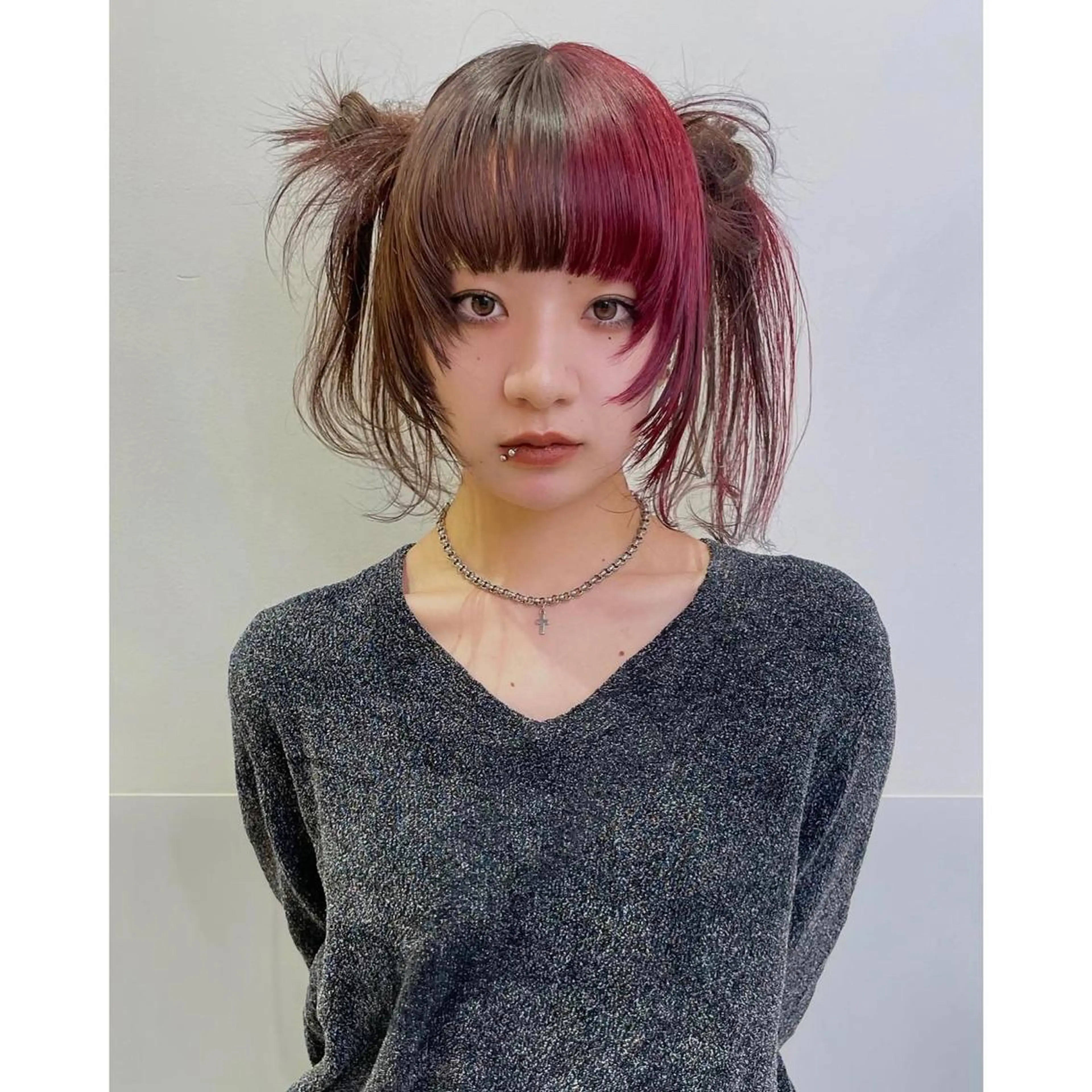 ミディアム カラー カット ヘアカラー トリートメント ブリーチ🪡 ボブ🧶レイヤーのヘアスタイル