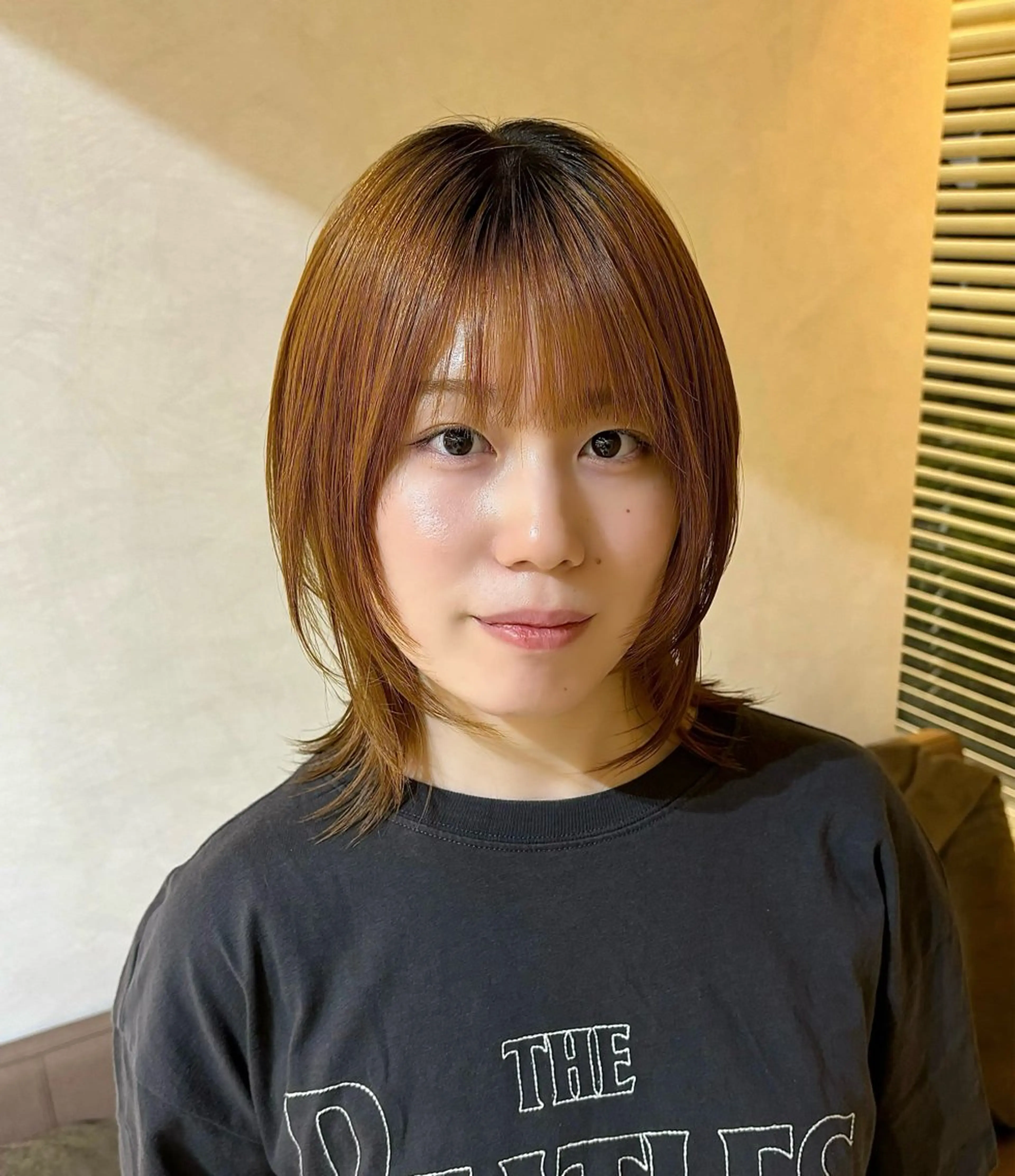 ミディアム 顔周りカット ハッシュカット 韓国風ヘア レイヤーカット ウルフカット 🎼レイヤー/透明感 カラー/nene♬のヘアスタイル