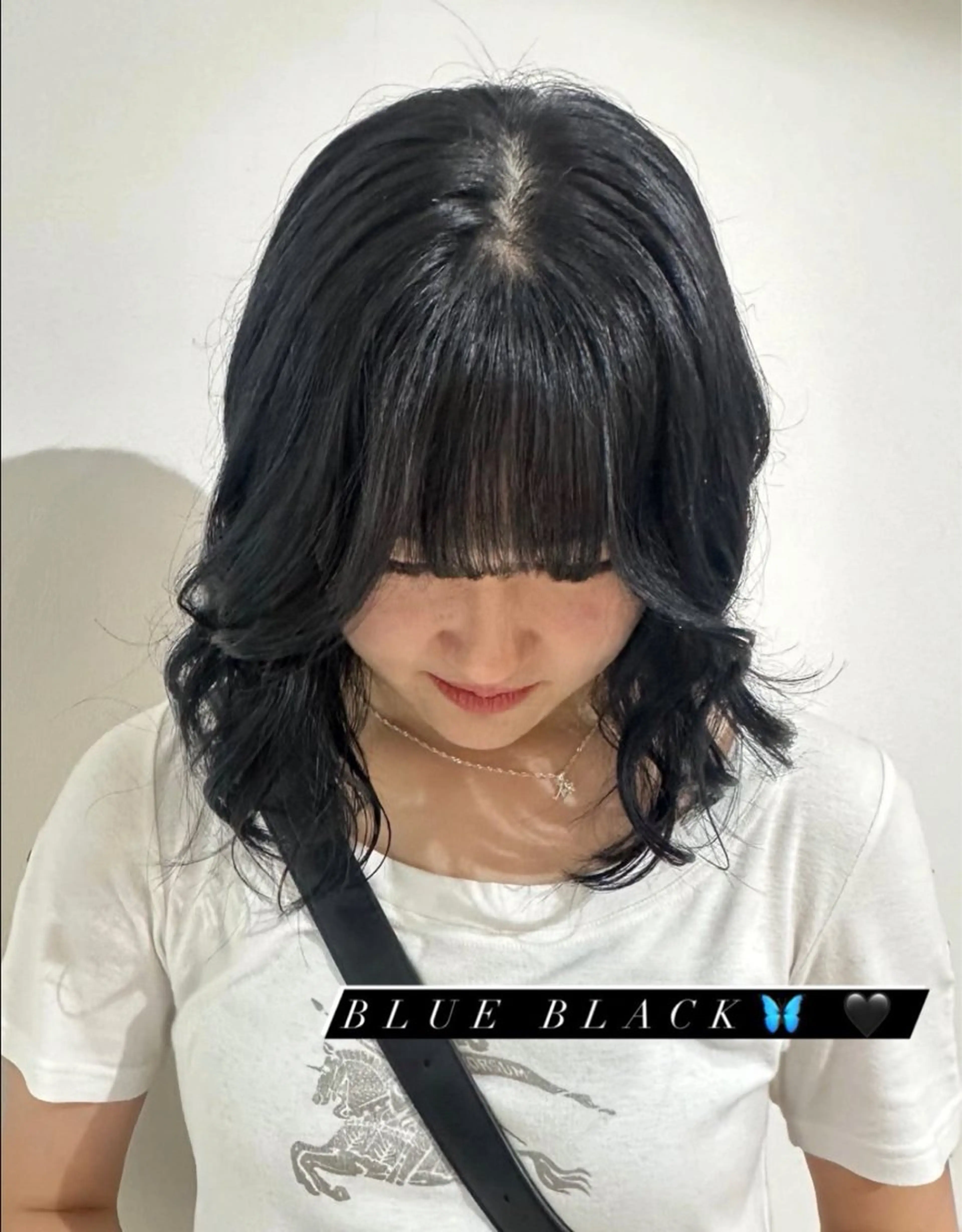 カラー ブルーカラー ヘアカラー 韓国ヘア🇰🇷 𝑳𝒊𝒏𝒂🤍のヘアスタイル