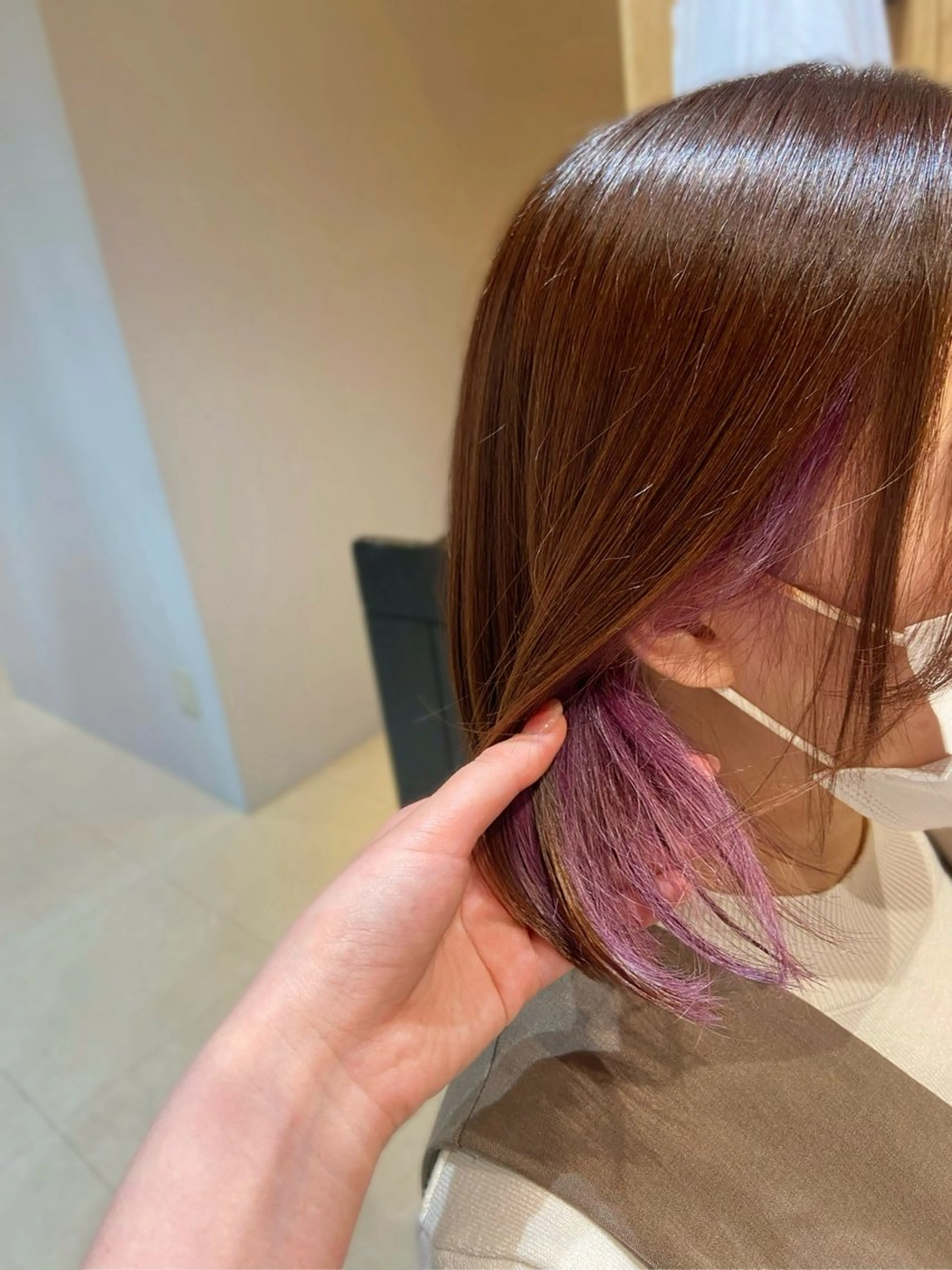 ミディアム カラー インナーカラー 末吉 帆華 AMELY呉服町店のヘアスタイル