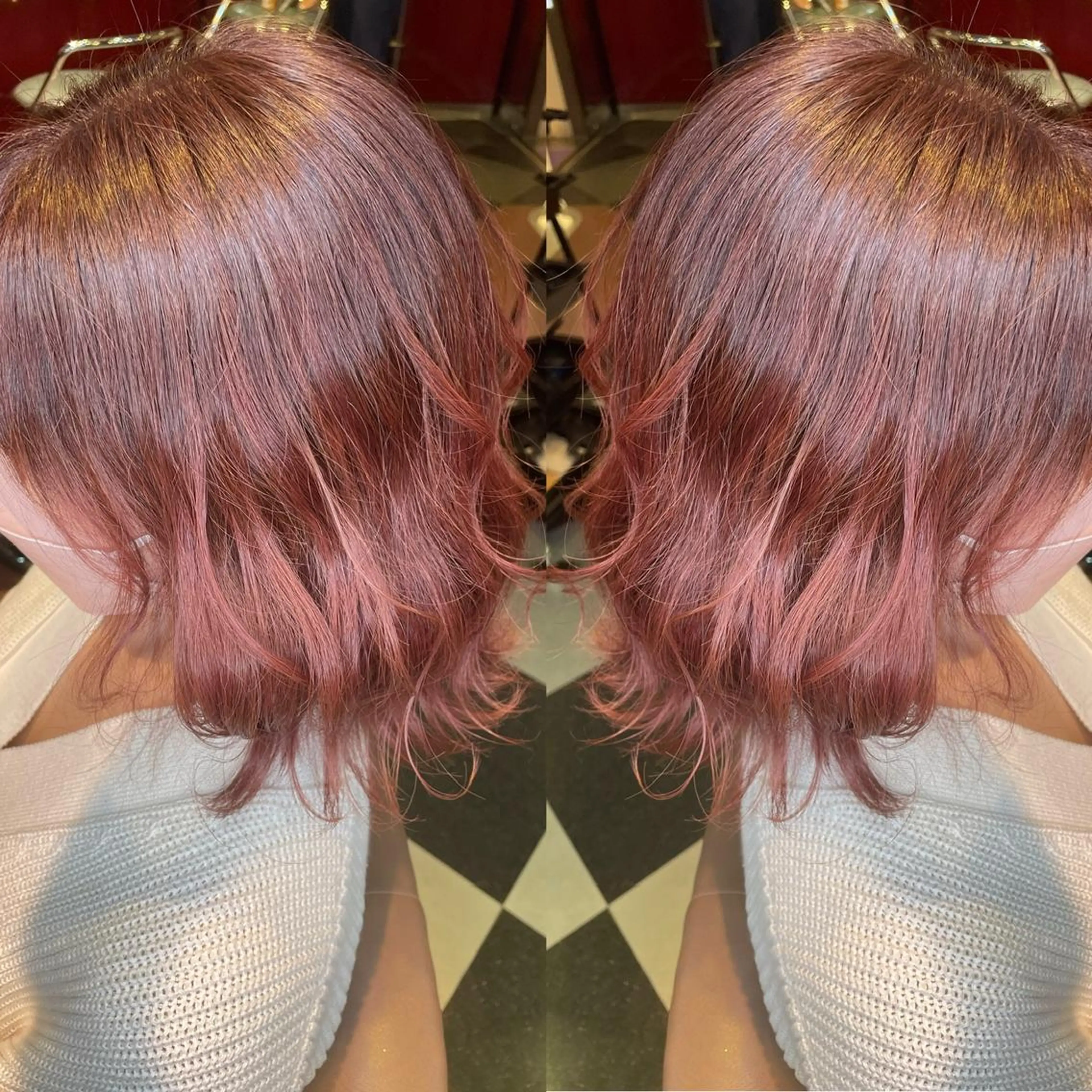 ミディアム カラー ブリーチ ケアブリーチ グラデーションカラー ピンクカラー 👑派手髪/カット 👑ANRYのヘアスタイル