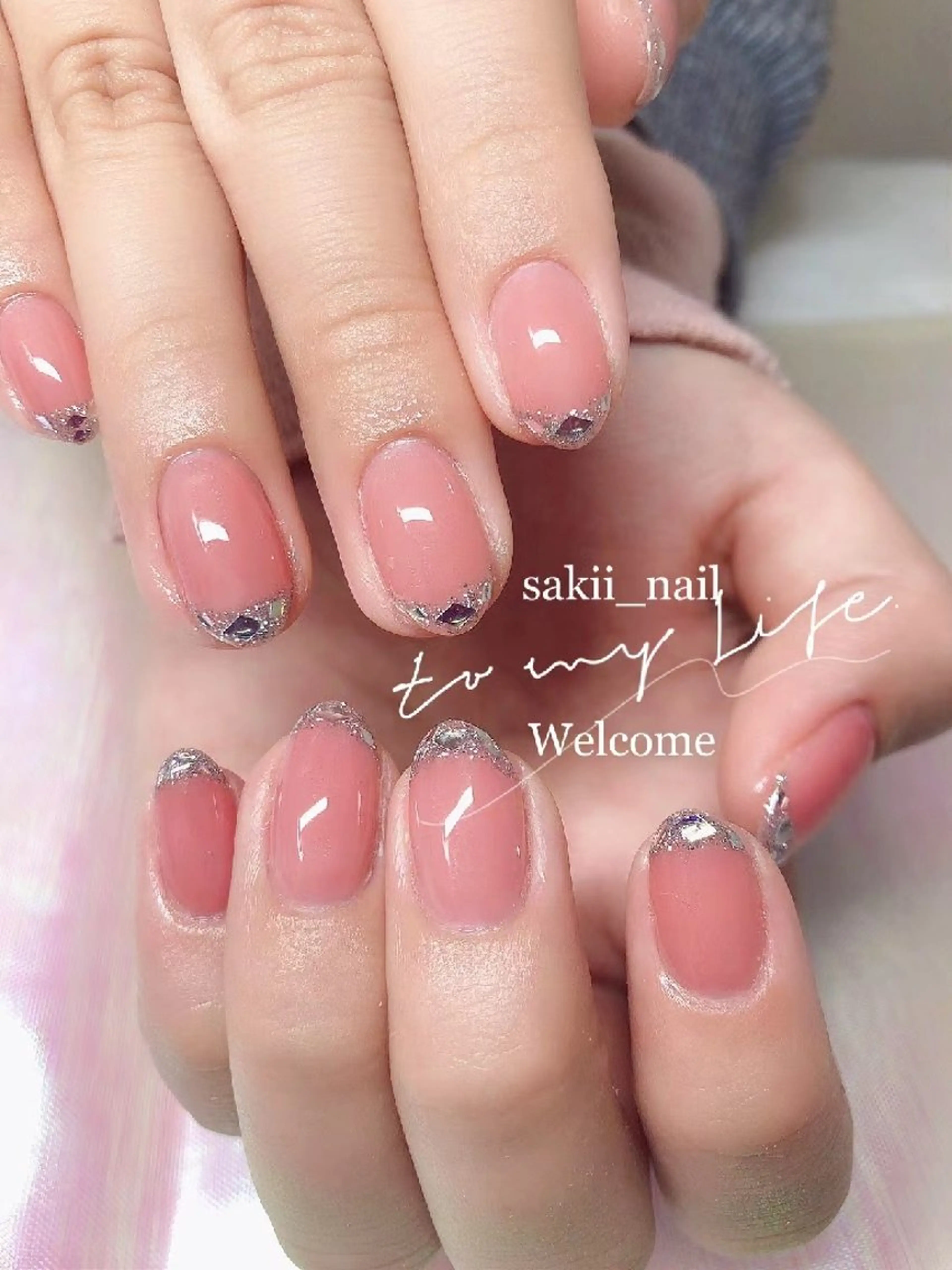 ネイル フレンチネイル ガラスフレンチ ワンカラーネイル ハンドネイル sakii_nail 池袋のネイルデザイン