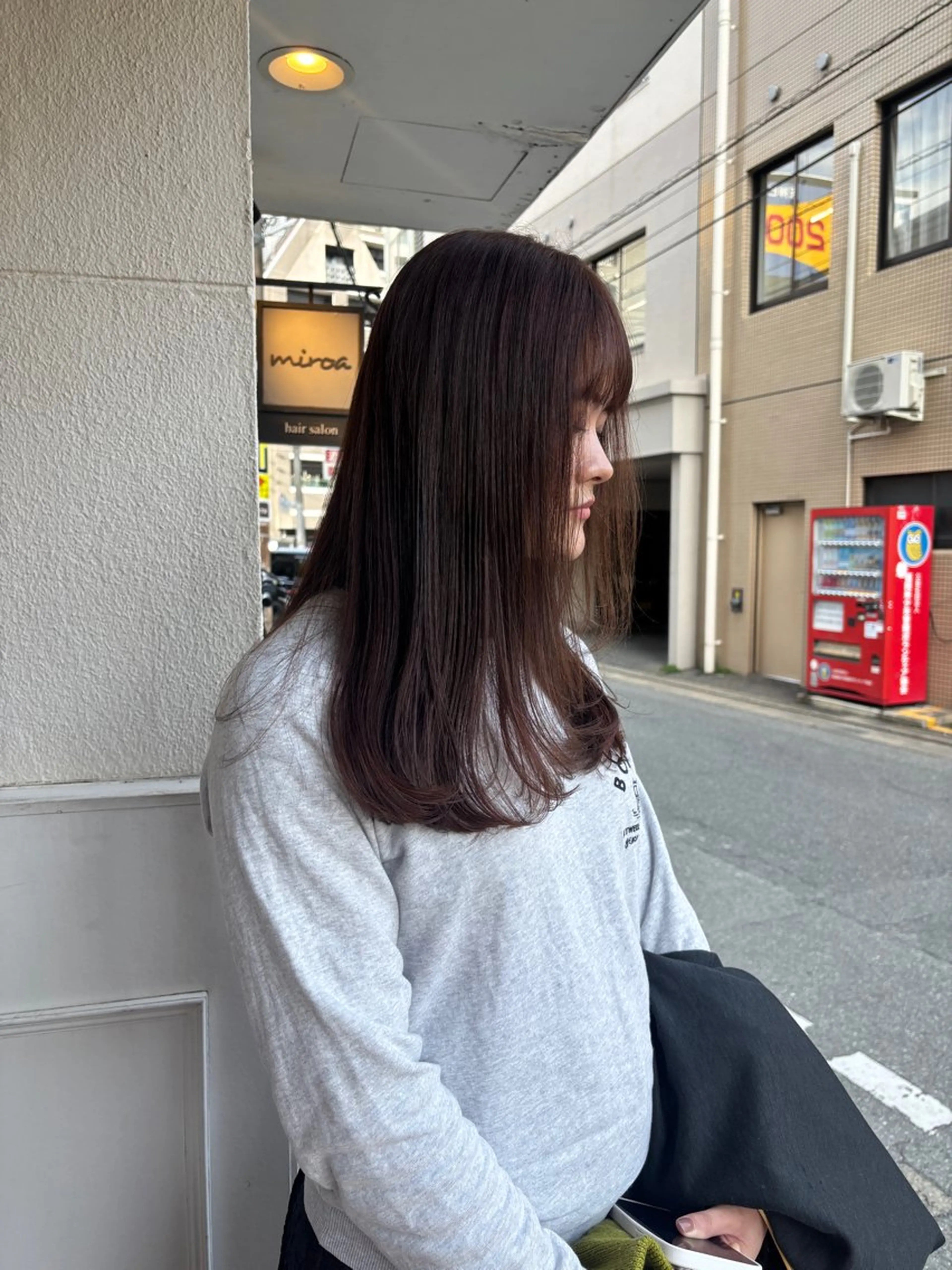 セミロング カット ヘアカラー トリートメント saya/似合わせ /透明感カラーのヘアスタイル