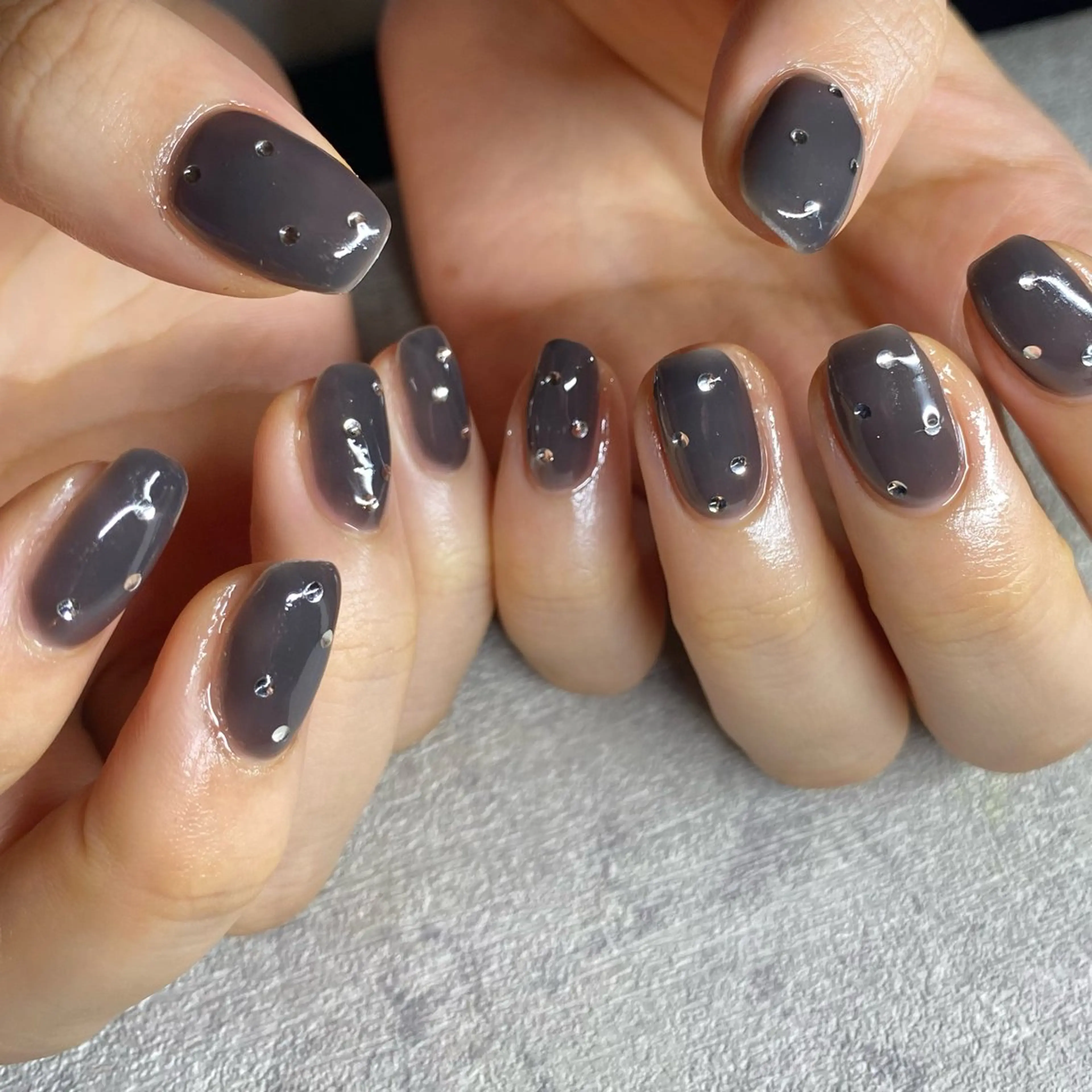 ネイル アートネイル ニュアンスネイル 冬ネイル ハンドネイル 山田 貴子のネイルデザイン