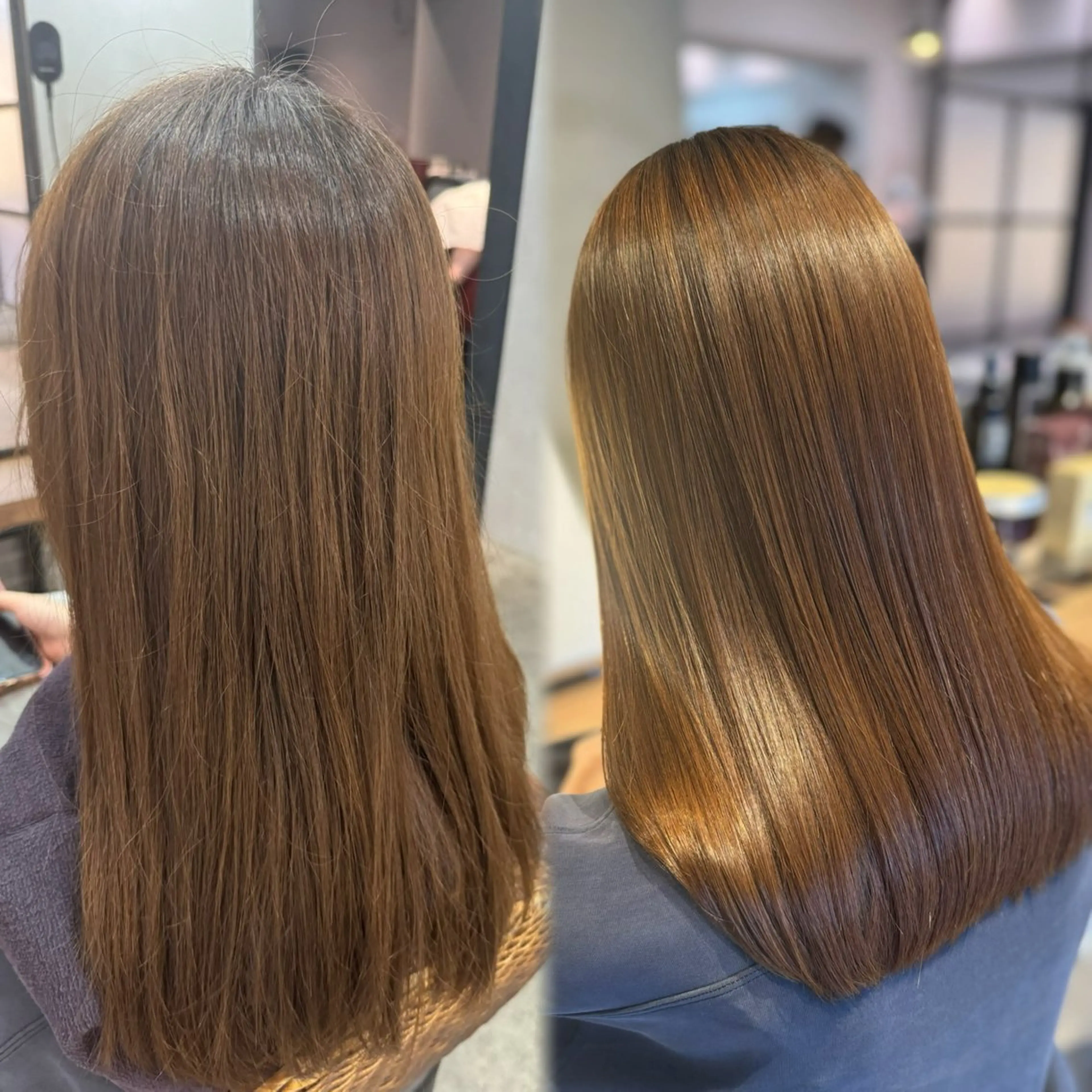 セミロング カラー カット ヘアカラー トリートメント ［パサつき改善］＊ 髪質改善ケアサロン＊のヘアスタイル