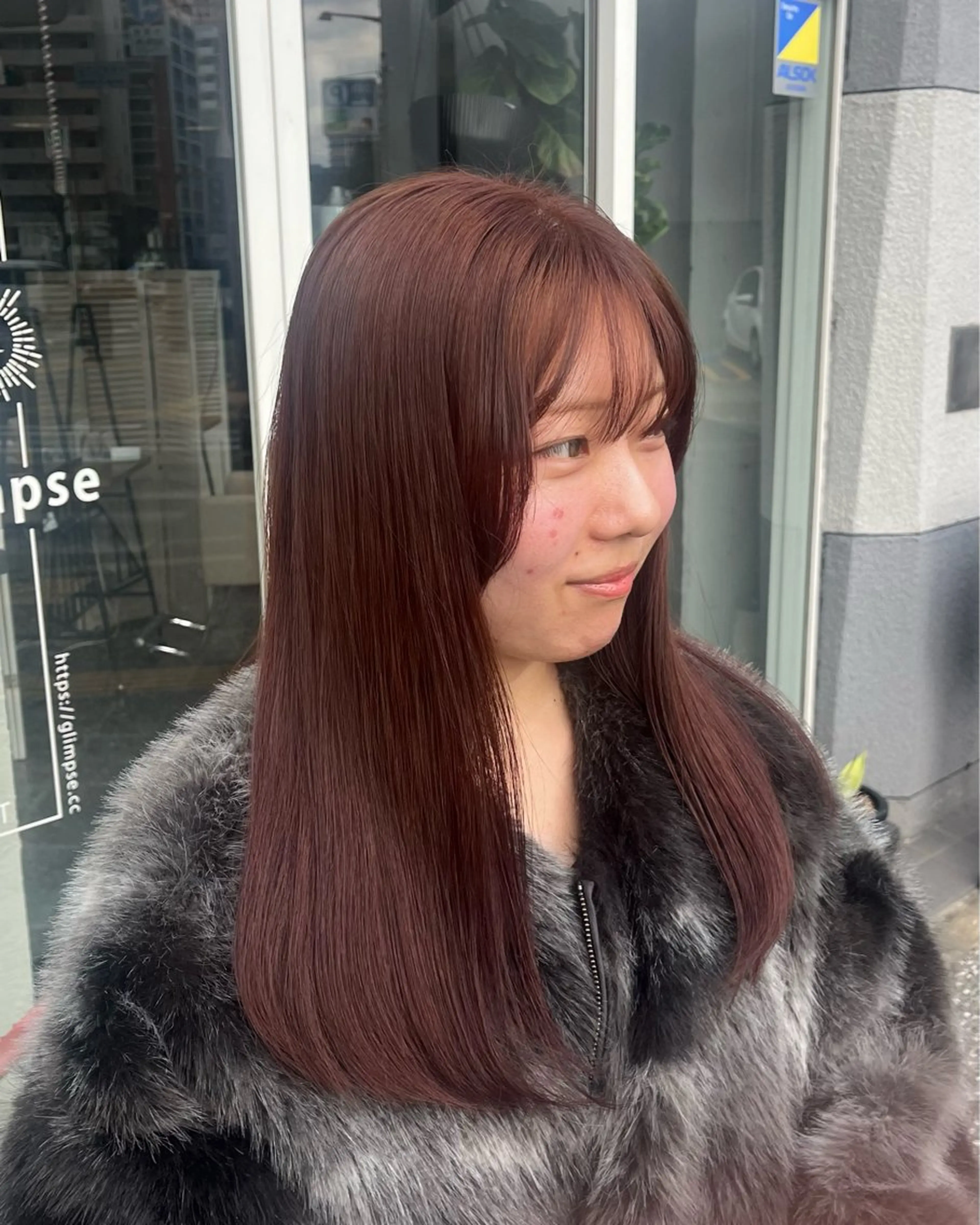 ロング カラー ブリーチ ブラウンカラー ブリーチなしカラー ピンクカラー ピンクブラウン ヘアカラー トリートメント Glimpseあやね 🎀大濠/髪質改善のヘアスタイル