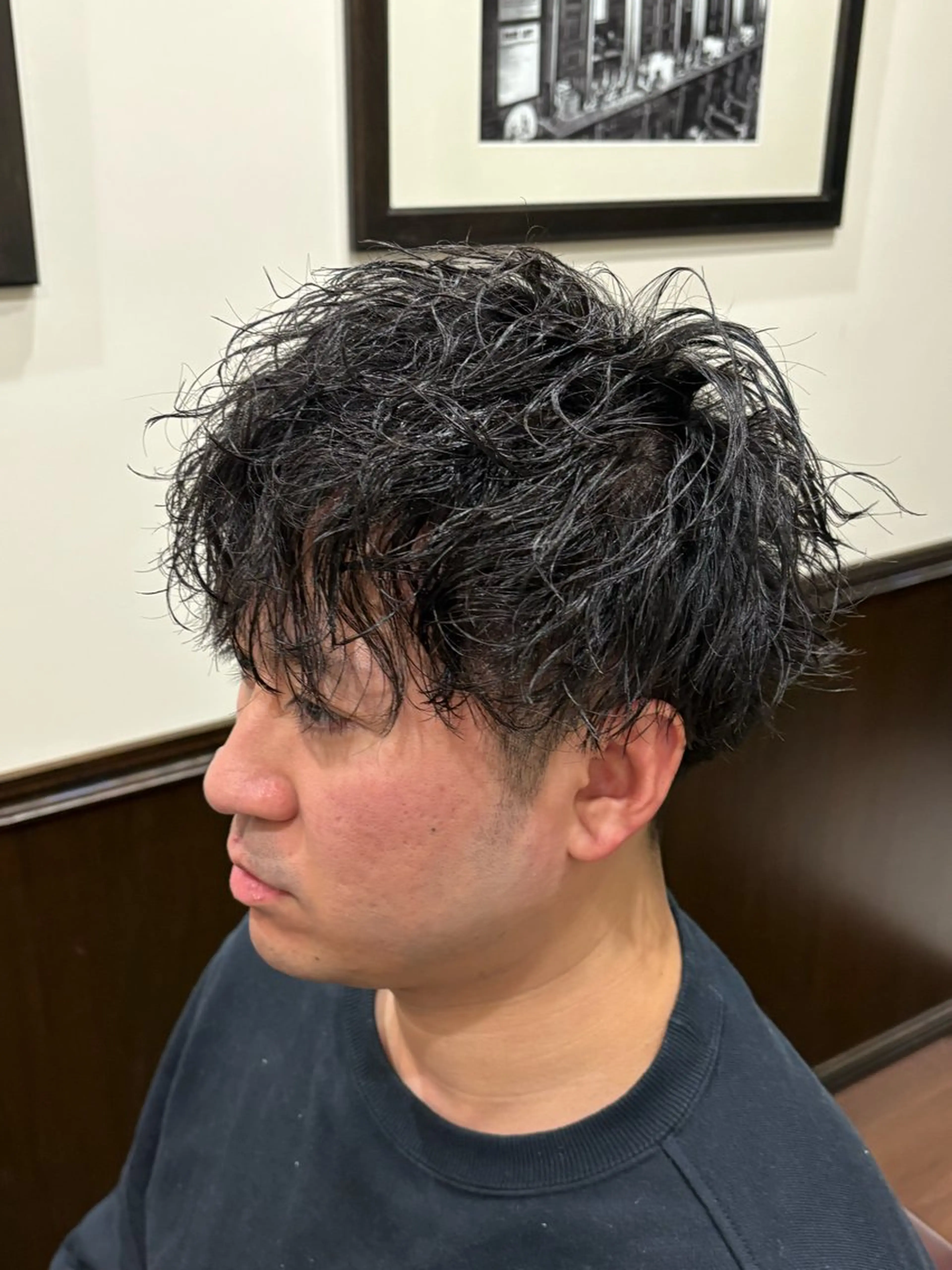 ショート パーマ メンズ 浦田 悠真のヘアスタイル