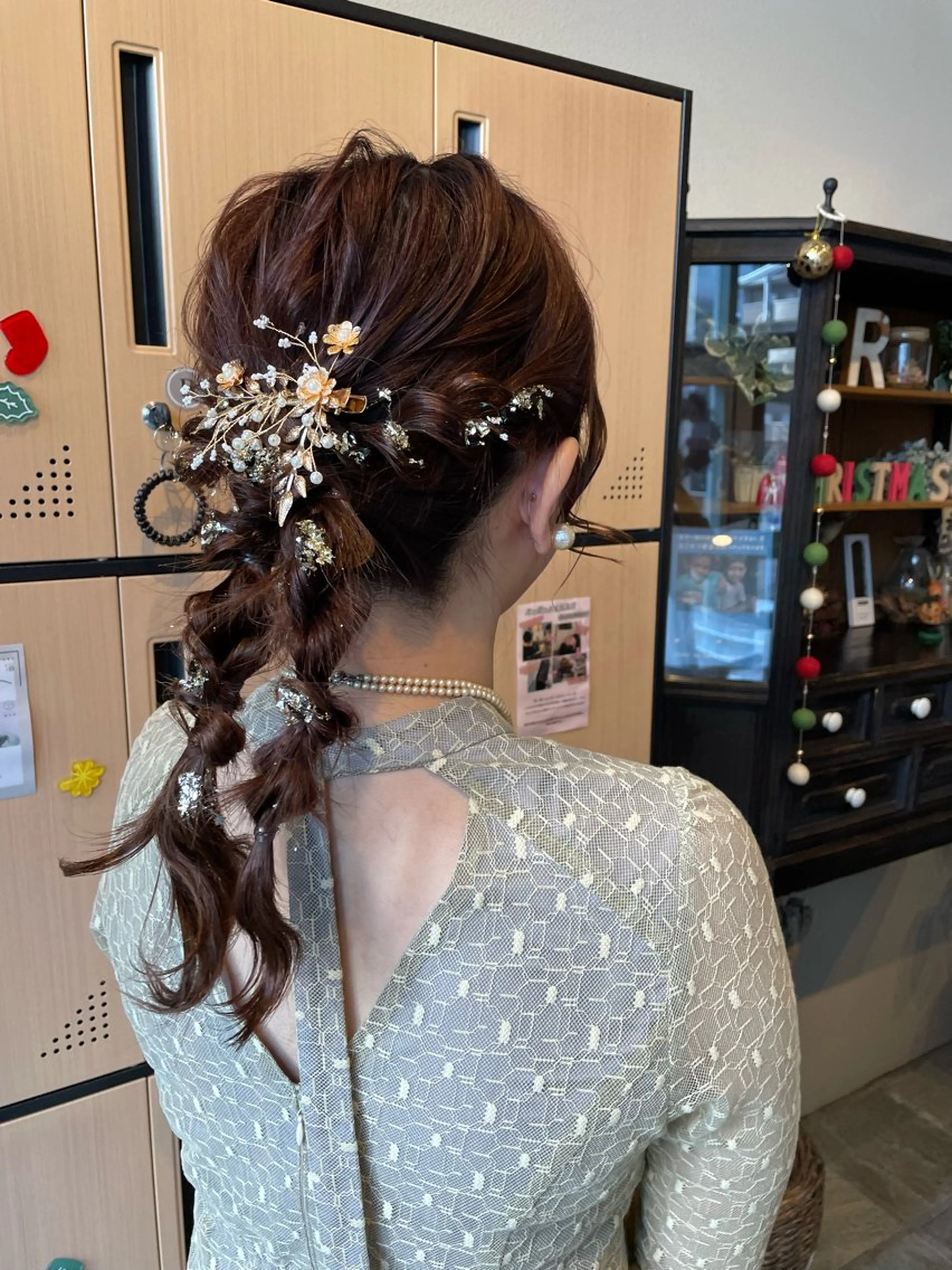 ヘアアレンジ 結婚式・ブライダル ヘアセット ツヤ感カラー✨/ 顔周りカット西川絢音のヘアスタイル