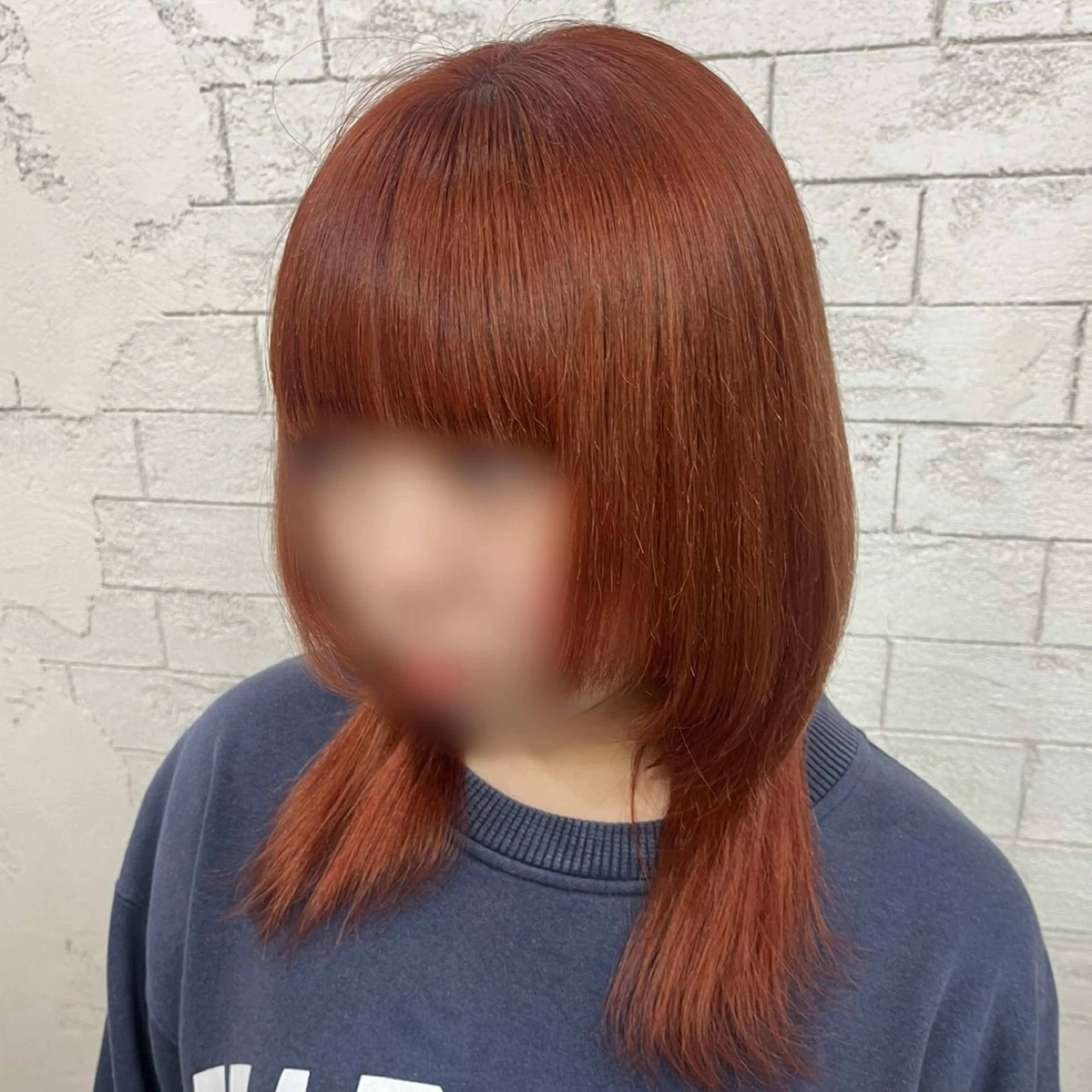 セミロング カラー ブリーチ ブラウンカラー ダブルカラー オレンジ オレンジブラウン 🫧ハイトーン/ ペールカラー🕊♡雛のヘアスタイル