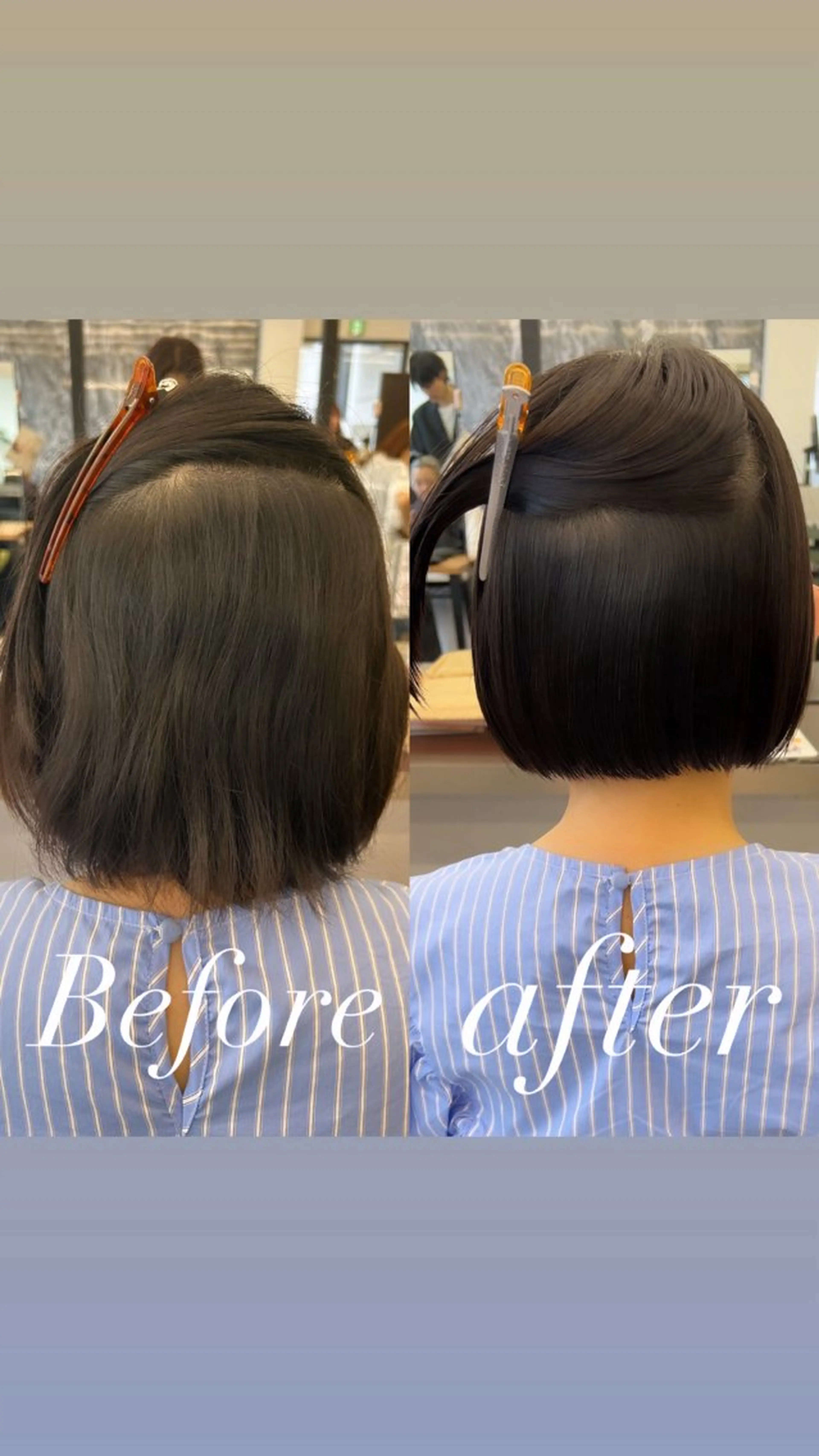 セミロング パーマ ストレートパーマ まとまるボブ/縮毛矯 生🌿あおい✨のヘアスタイル