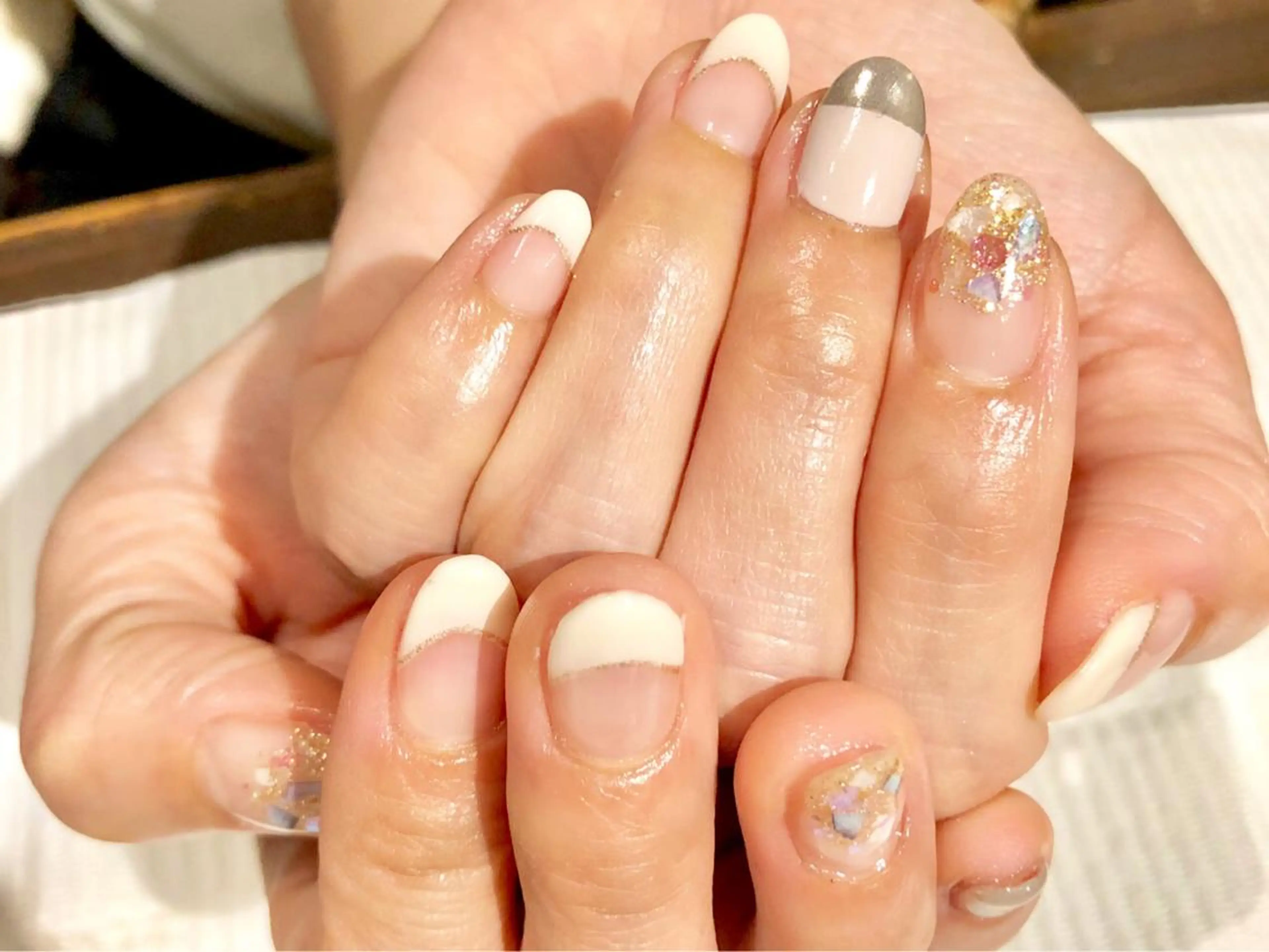 ネイル フレンチネイル ミラーネイル TRAM-nail moriizumiのネイルデザイン