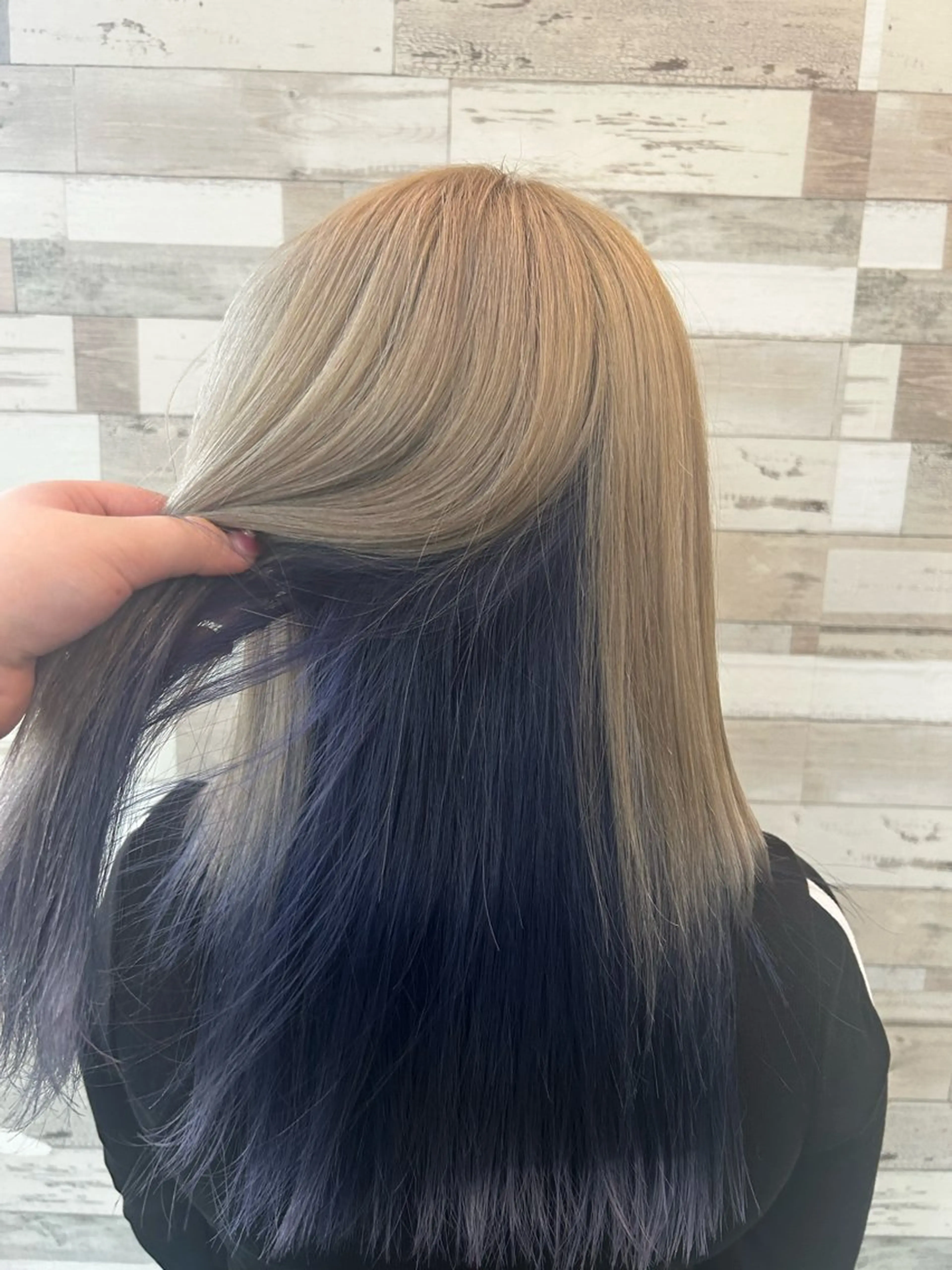 カラー ブリーチ ブルーカラー ブルーバイオレット インナーカラー バイオレットカラー ヘアカラー ガーリー×韓国🎀 ⟡.·天野結良⟡.·のヘアスタイル