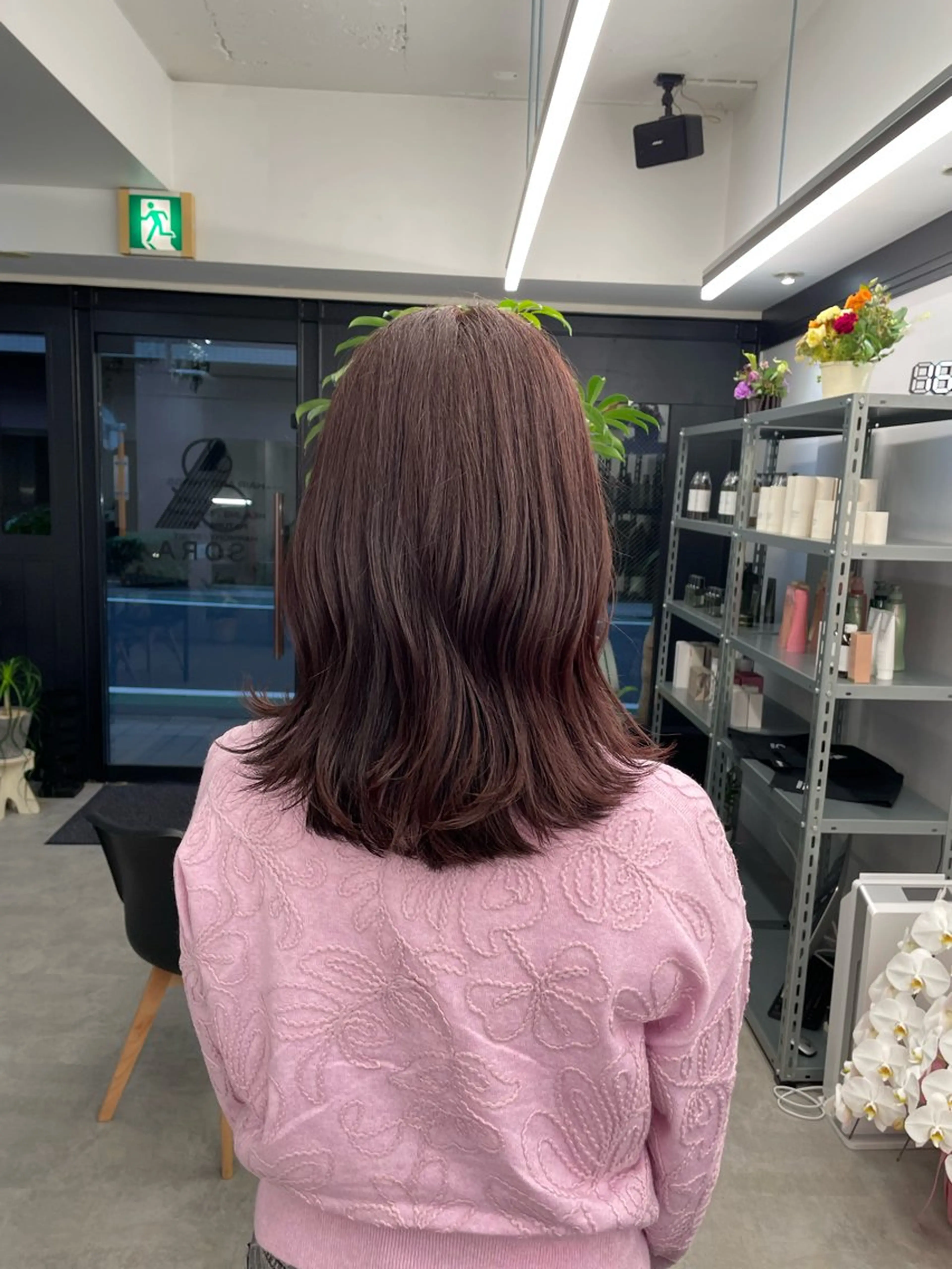 ミディアム カラー ブリーチ ブラウンカラー ブリーチなしカラー ピンクカラー ピンクブラウン 川上拓真 ✂︎学芸大学のヘアスタイル