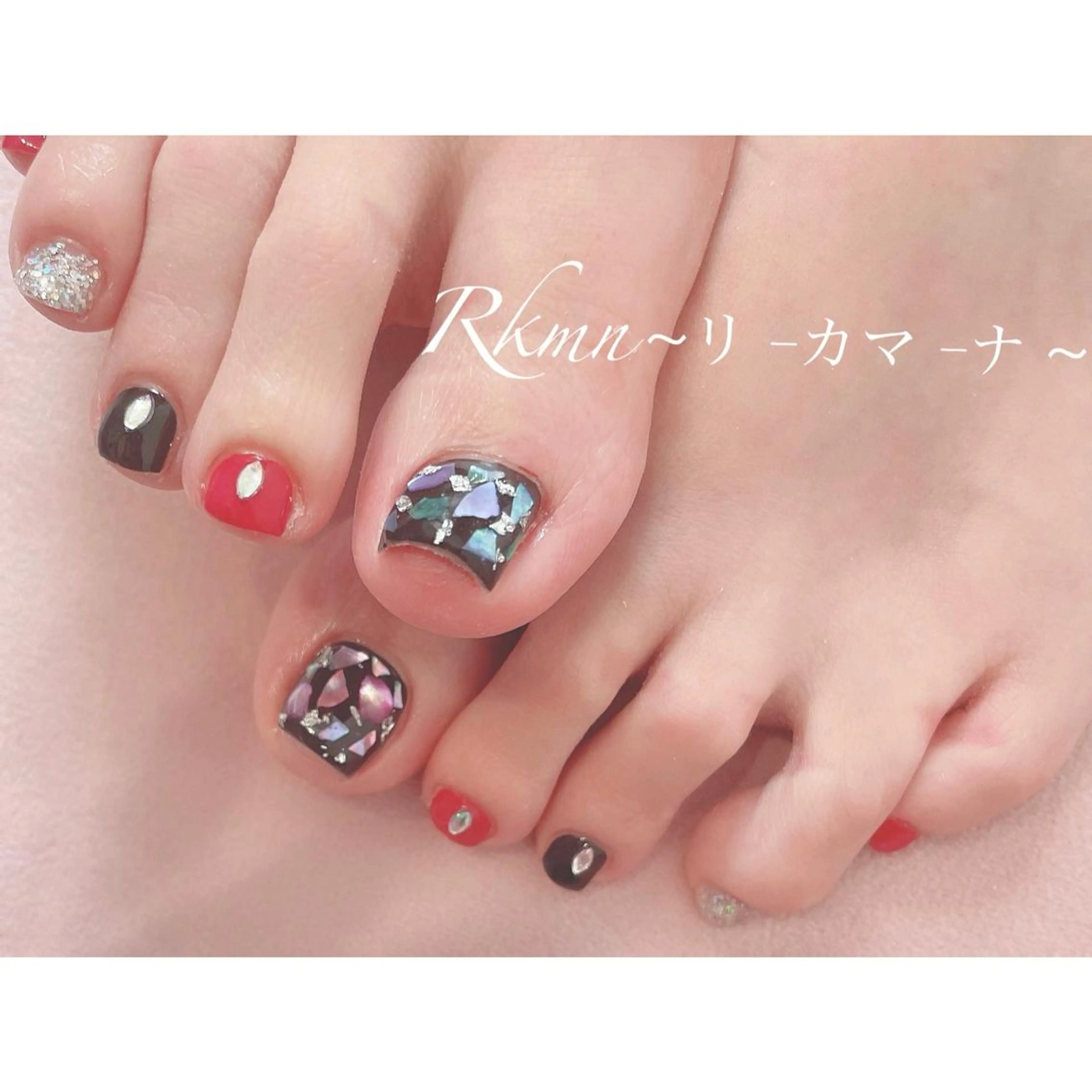 ネイル アートネイル フレンチネイル ジェルネイル グラデーション 赤色 ハンドネイル フットネイル ハンドケア Rkmn ~リ-カマ-ナ~のネイルデザイン