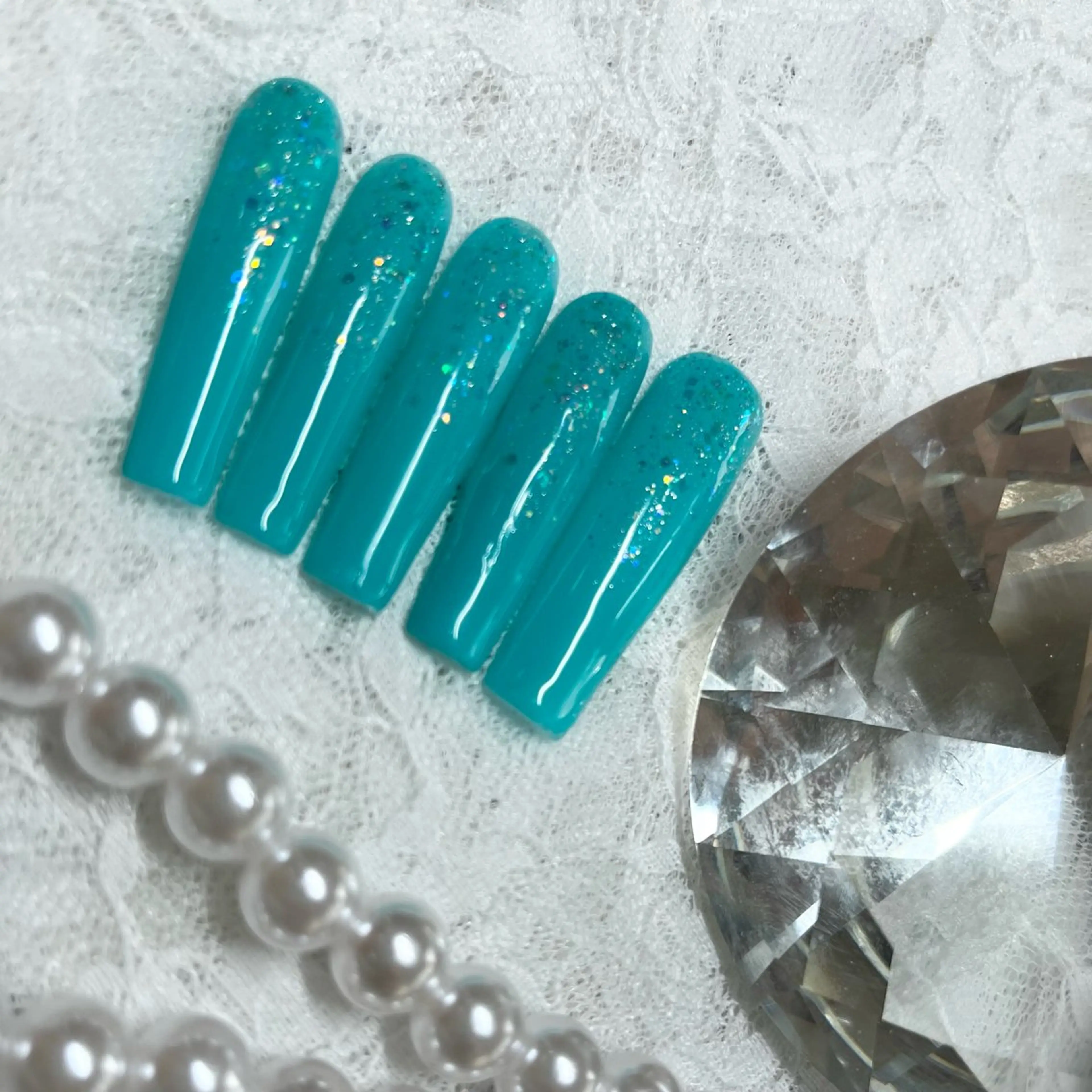 ネイル オーロラネイル ブルー グラデーション ラメ(グリッター) ハンドネイル Nail Salon Elpis所属・Nail Salon Elpisのネイルデザイン