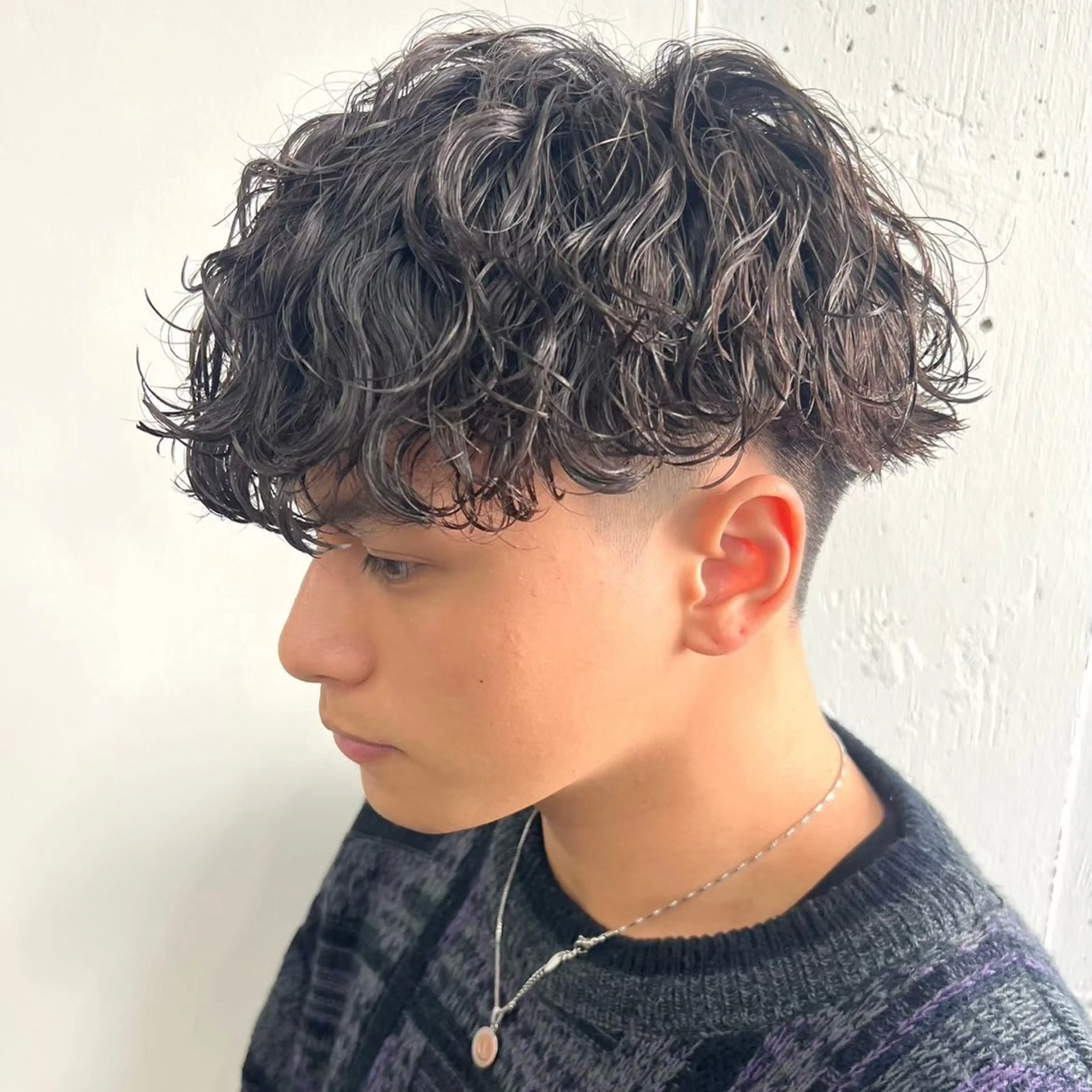 ミディアム パーマ メンズ カット パーマ 立川メンズ特化/ パーマ職人/氣田瞬介のヘアスタイル