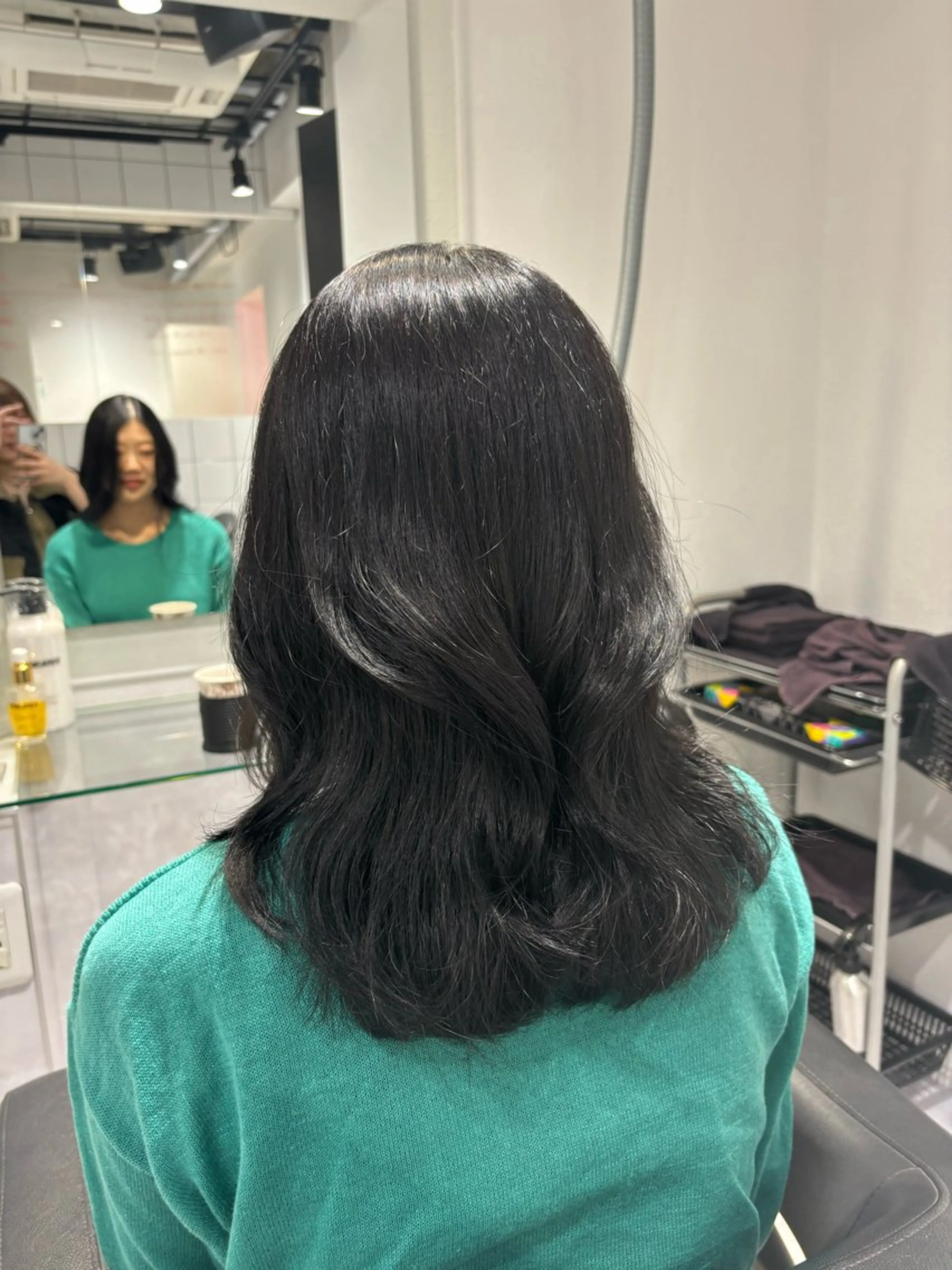 セミロング カラー 表参道♡暗髪♡ 艶カラー♡アユミのヘアスタイル