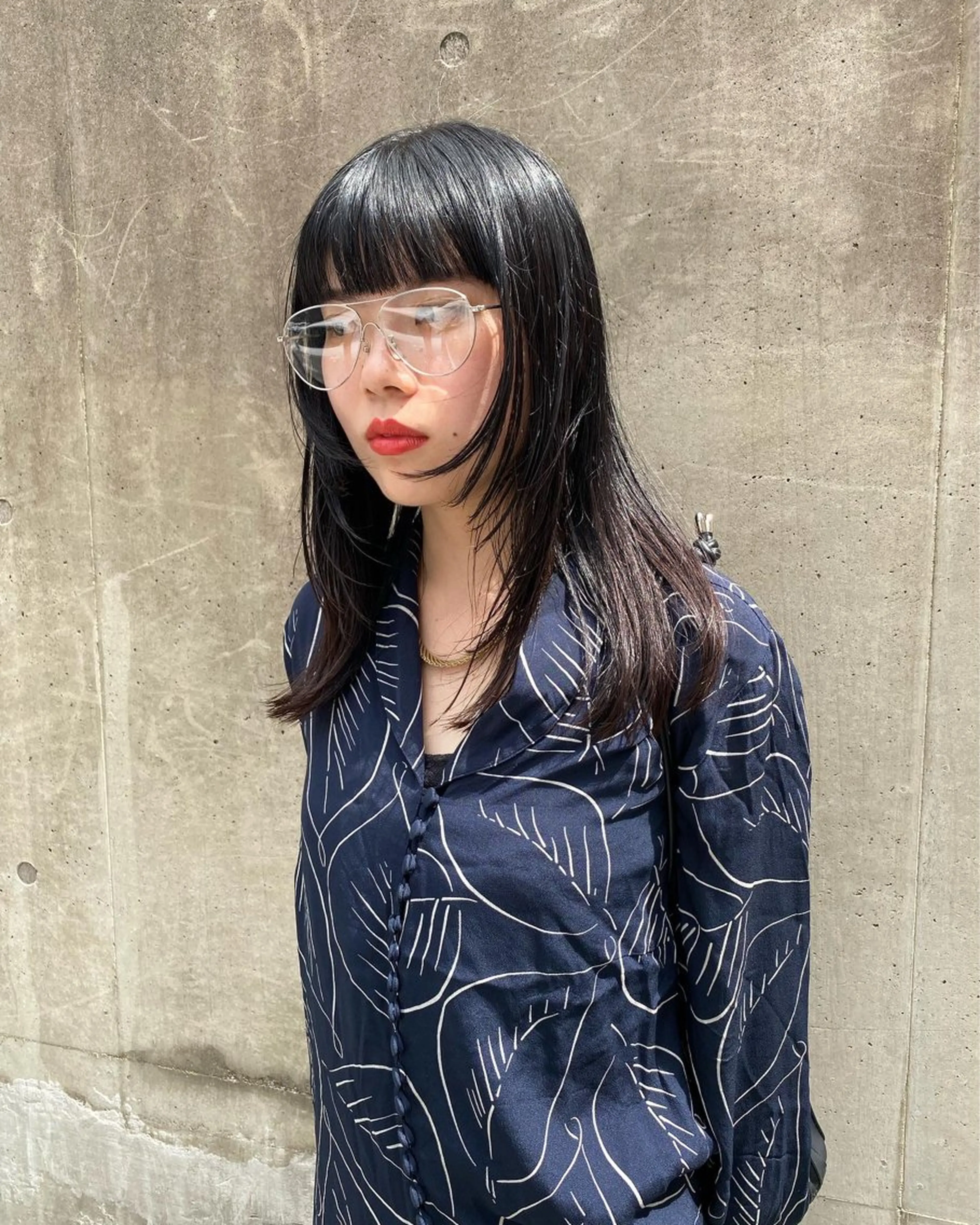 ロング 顔まわりレイヤー 顔周りカット レイヤーカット カット トリートメント 吉武 茂暉のヘアスタイル