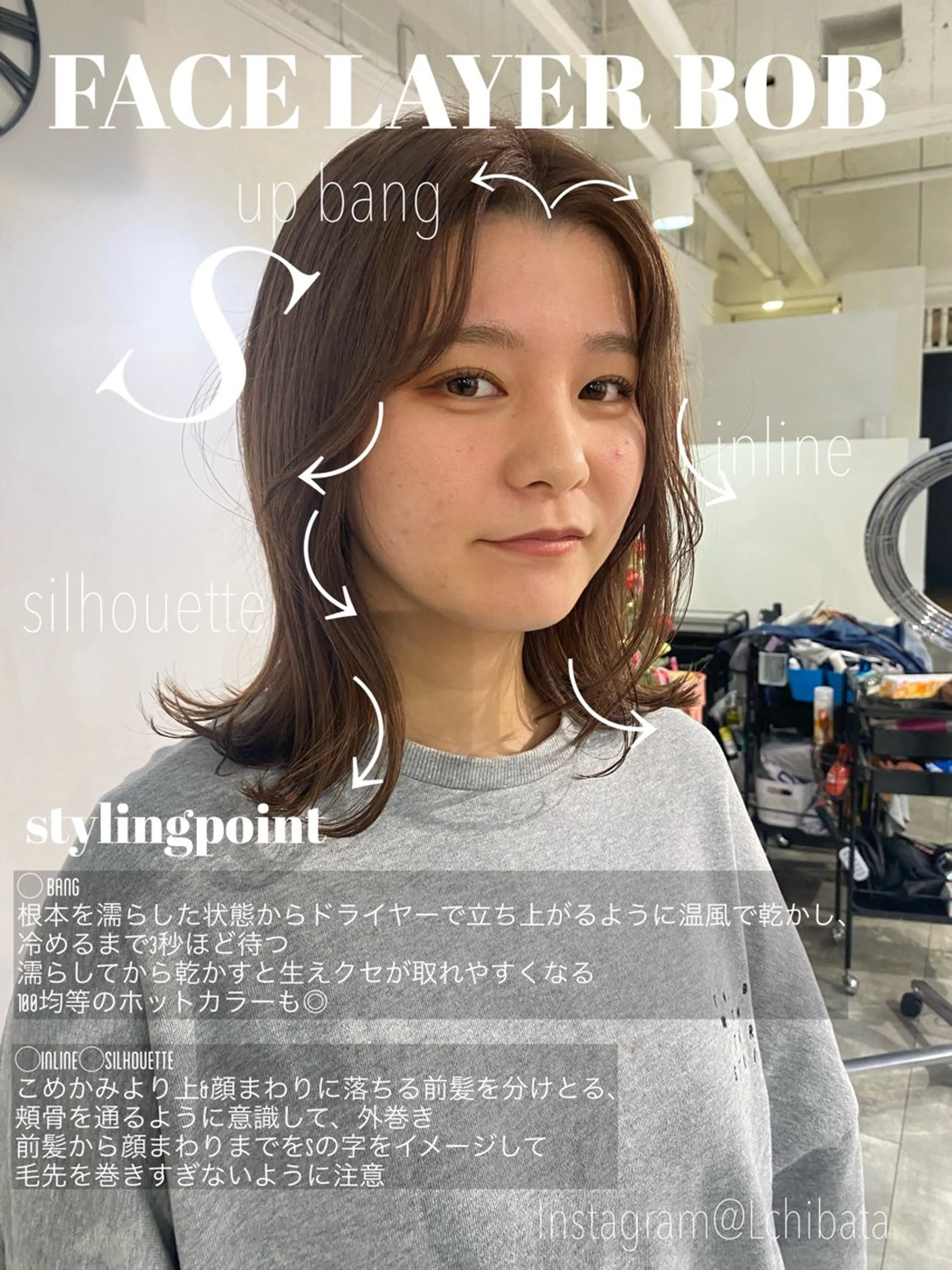 ミディアム カット ヘアカラー ハッシュカット /レイヤー/大阪中津のヘアスタイル