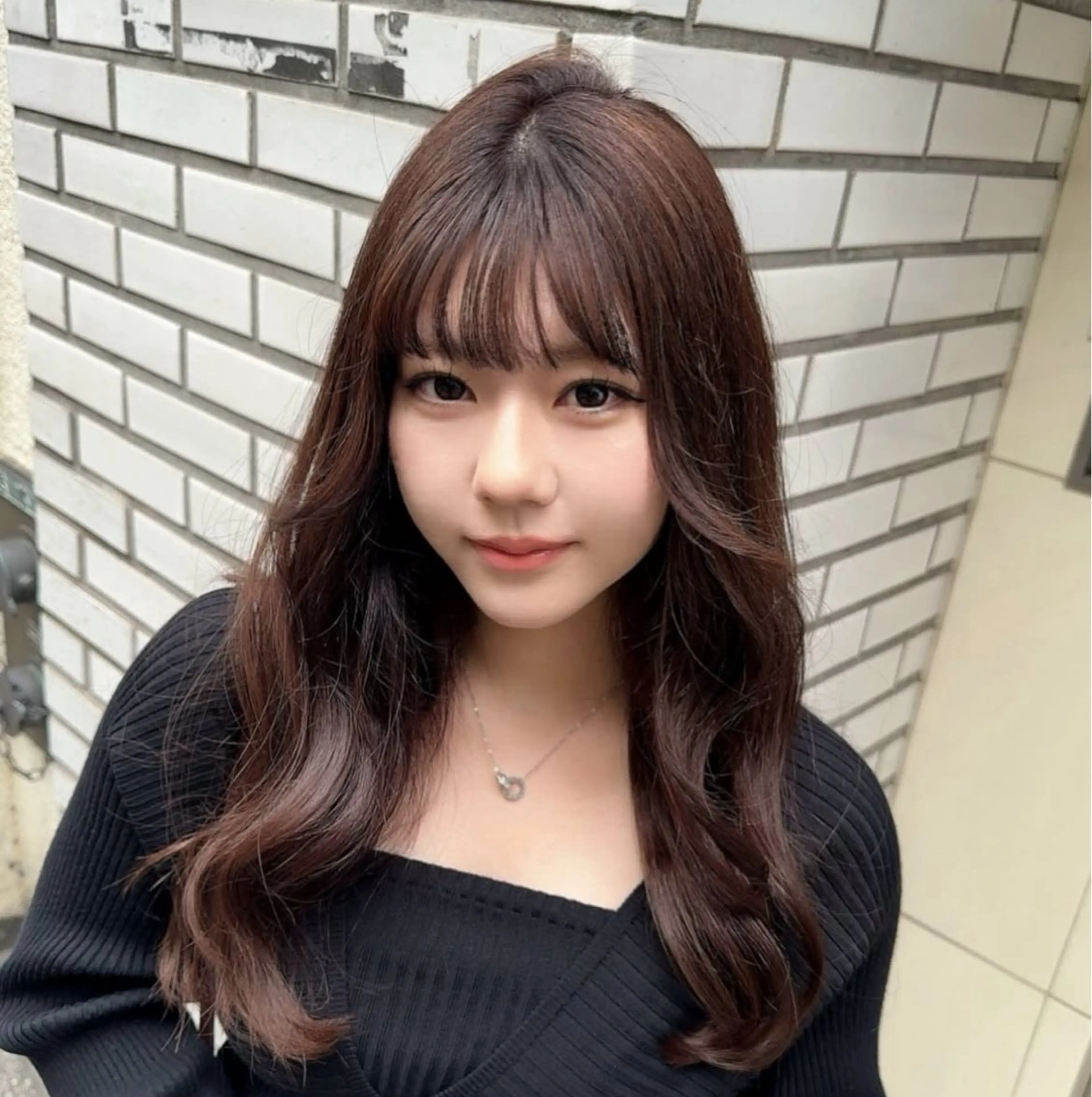 ミディアム ヘアカラー トリートメント 顔周りレイヤー/新宿 /モテ艶カラー/航介のヘアスタイル