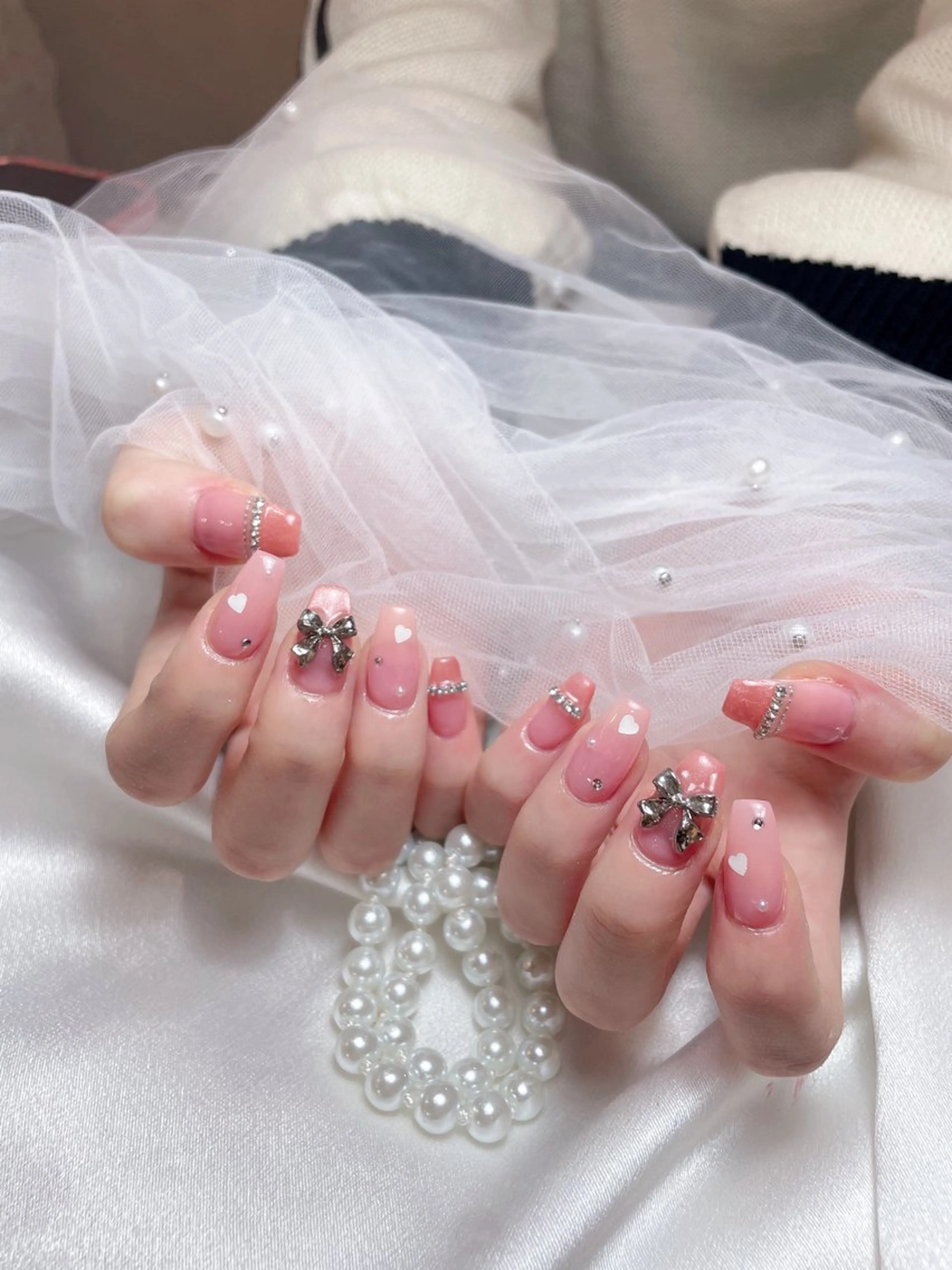 ネイル フットネイル フレンチネイル ジェルネイル ガーリー グラデーション ハンドネイル D.d Nail Moeのネイルデザイン