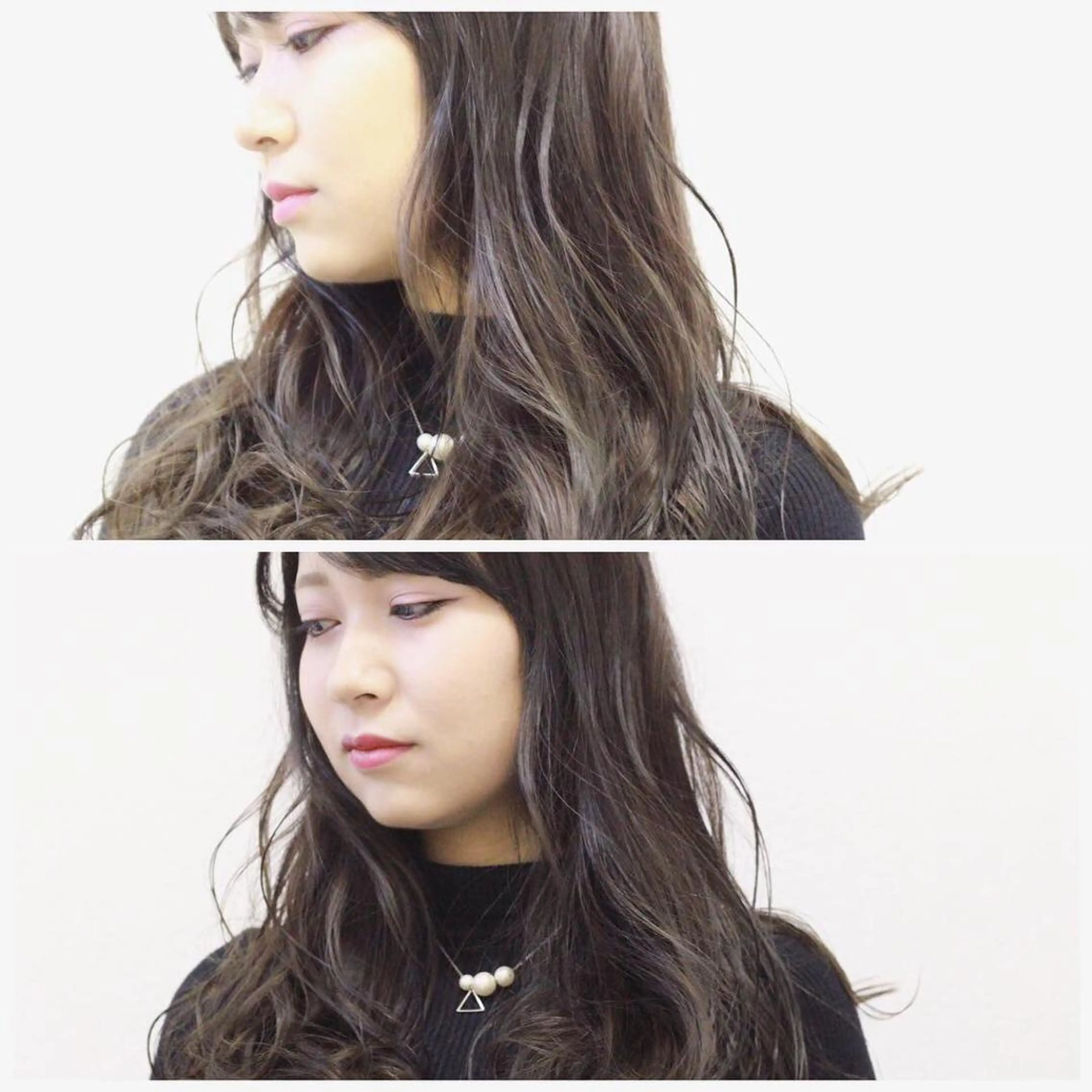 ロング カラー バレイヤージュ シルバー レイヤーカット ヘアカラー Viage （ビアージュ）のヘアスタイル