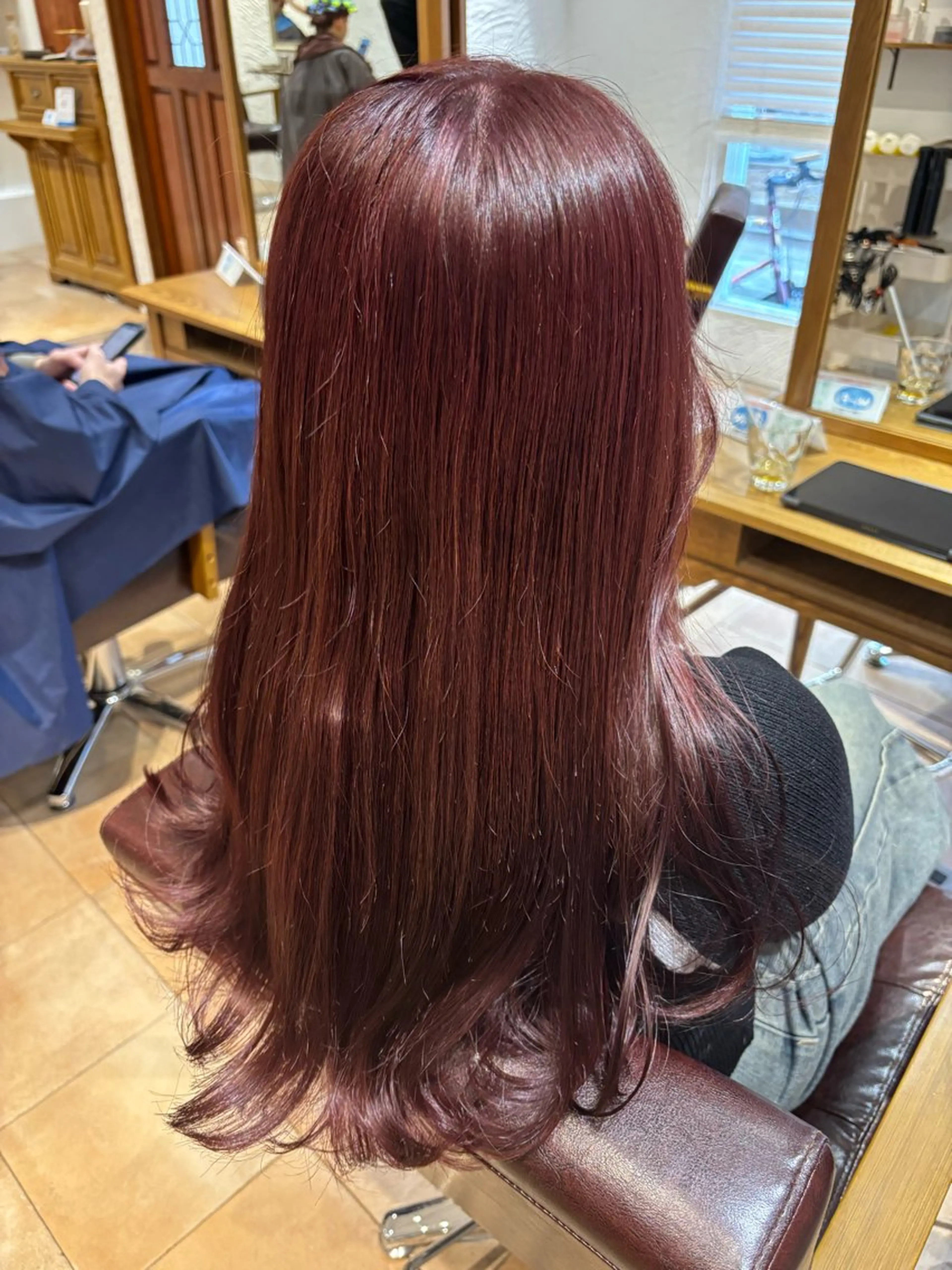 ロング カラー ボルドーカラー レッドカラー カット ヘアカラー トリートメント 🌈透明感カラー🌈 🌟吉田祐介🌟のヘアスタイル