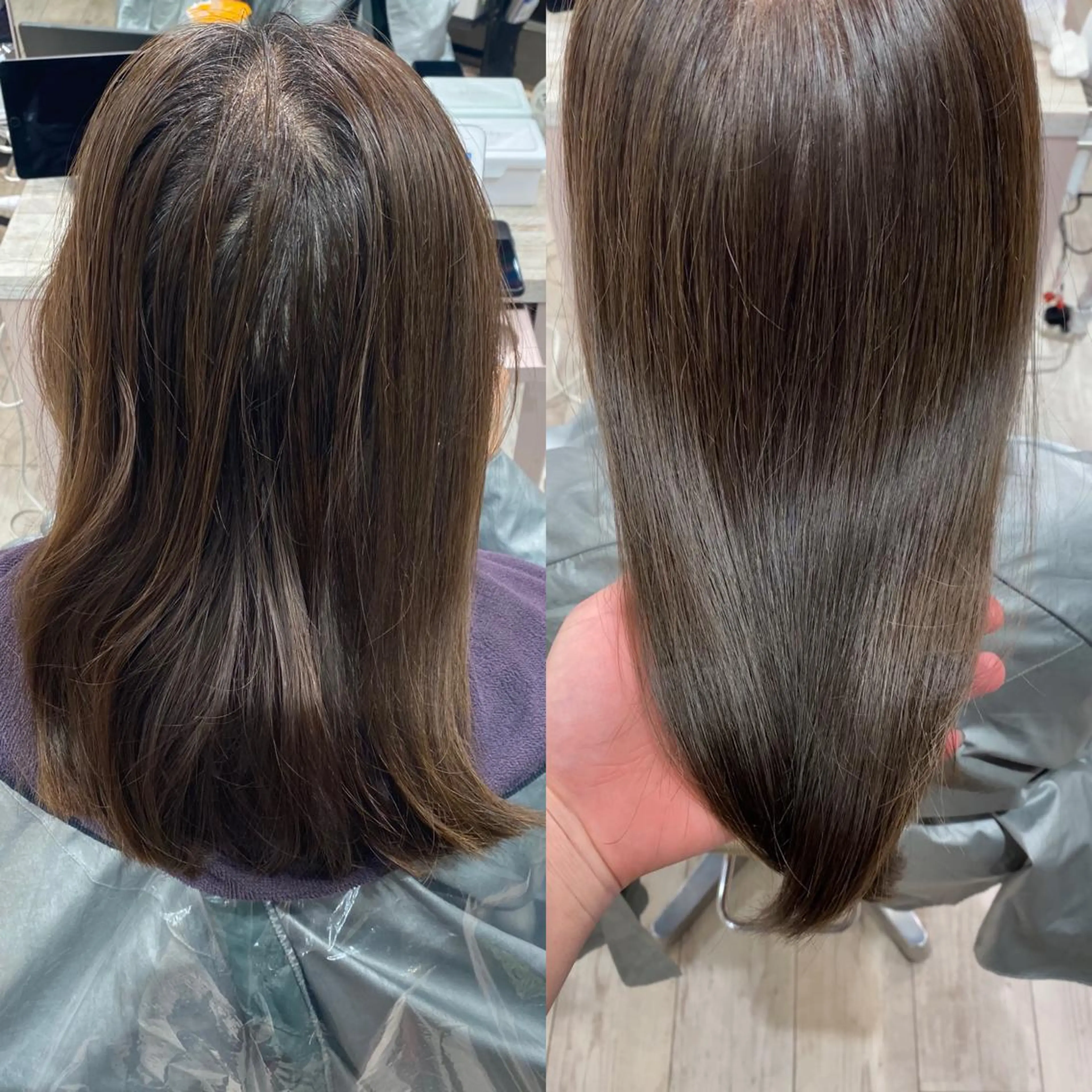 セミロング 顔まわりカット🌟 くびれヘア/寺門遥輝のヘアスタイル