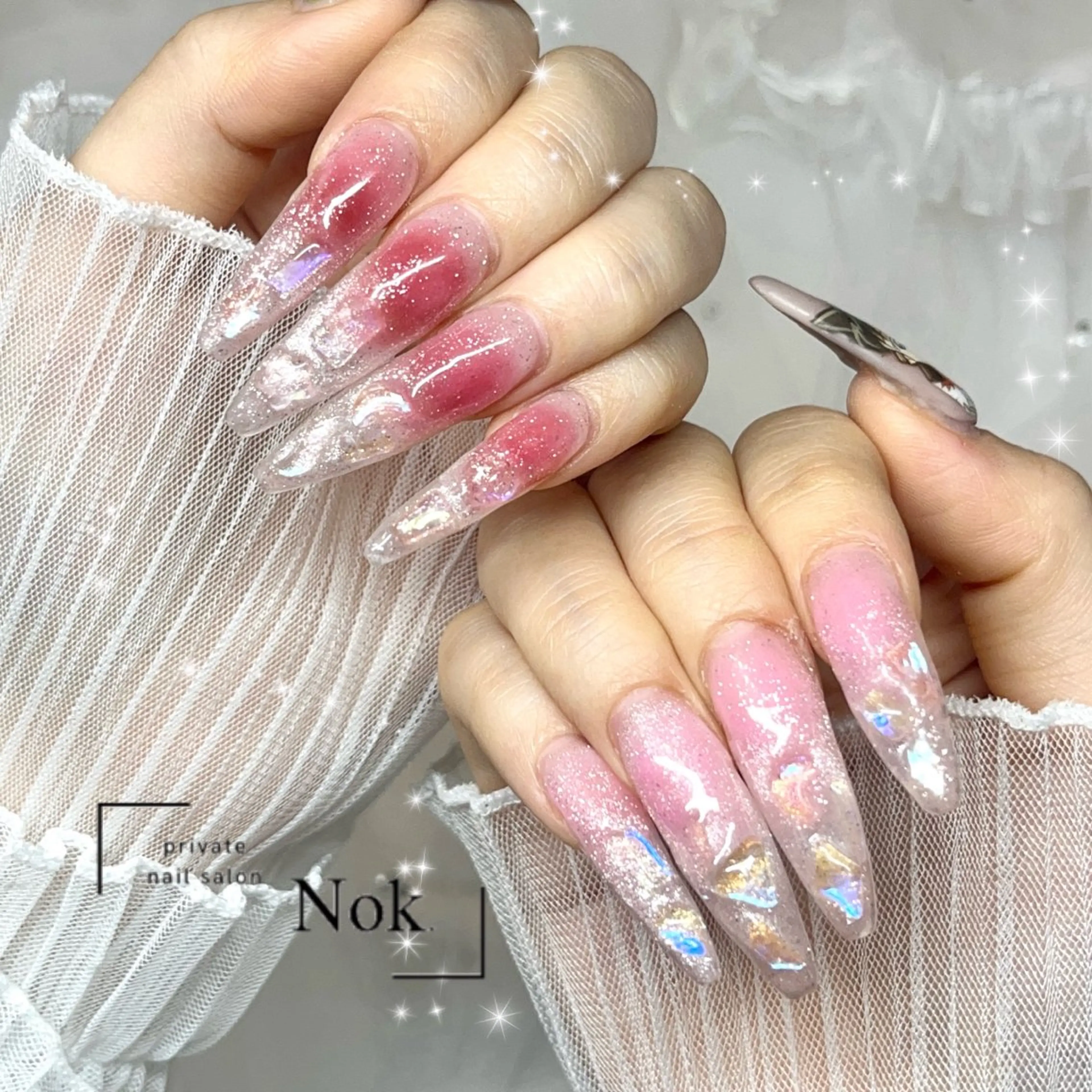 ネイル 長さ出し ハンドネイル 池袋痛ネイル Nok. 渡辺のネイルデザイン