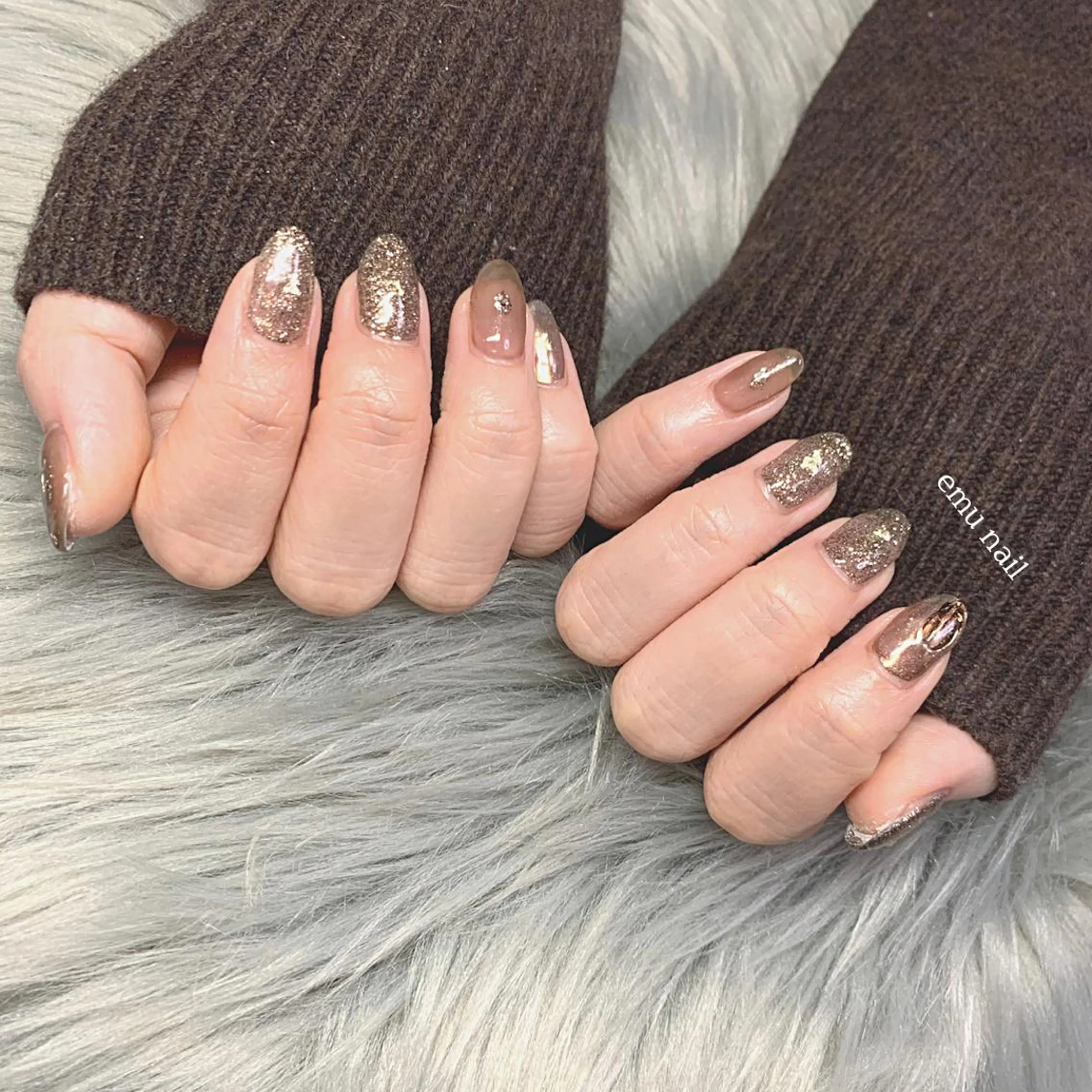 ネイル ブラウン emu nailのネイルデザイン