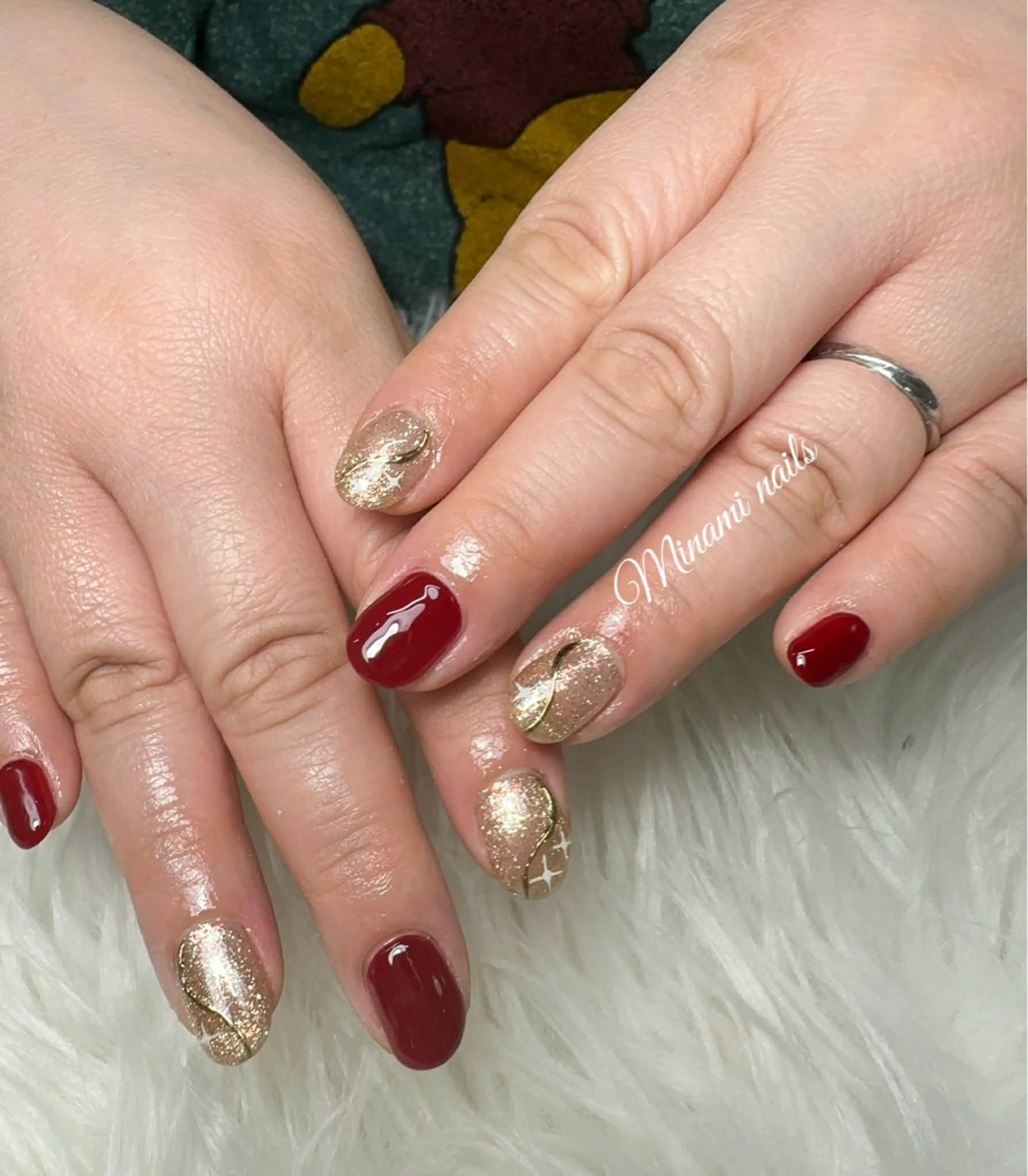 ネイル アートネイル オーロラネイル ガーリー キラキラネイル 韓国ネイル ハンドネイル Minami Nailsのネイルデザイン