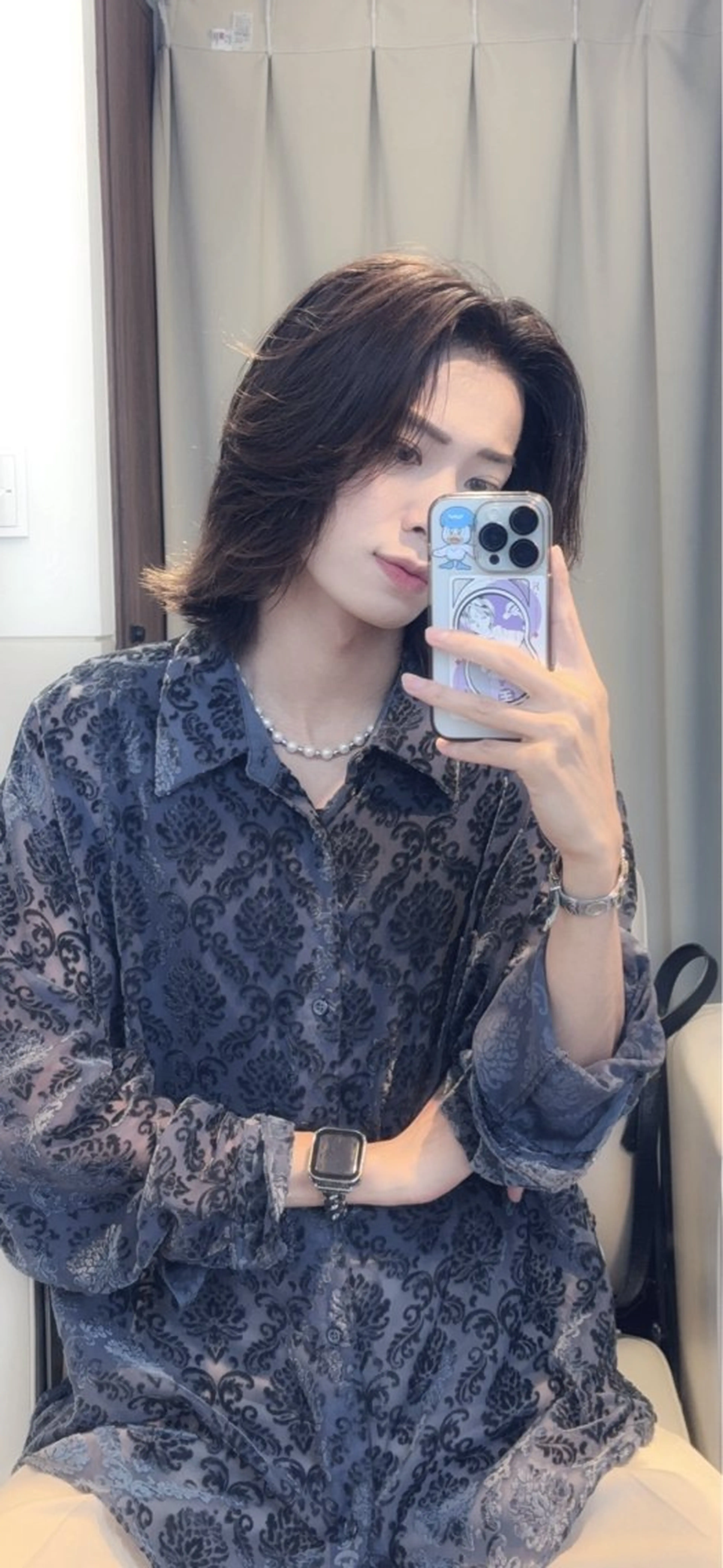 ミディアム ヘアアレンジ レイヤーカット 桑原 大和のヘアスタイル