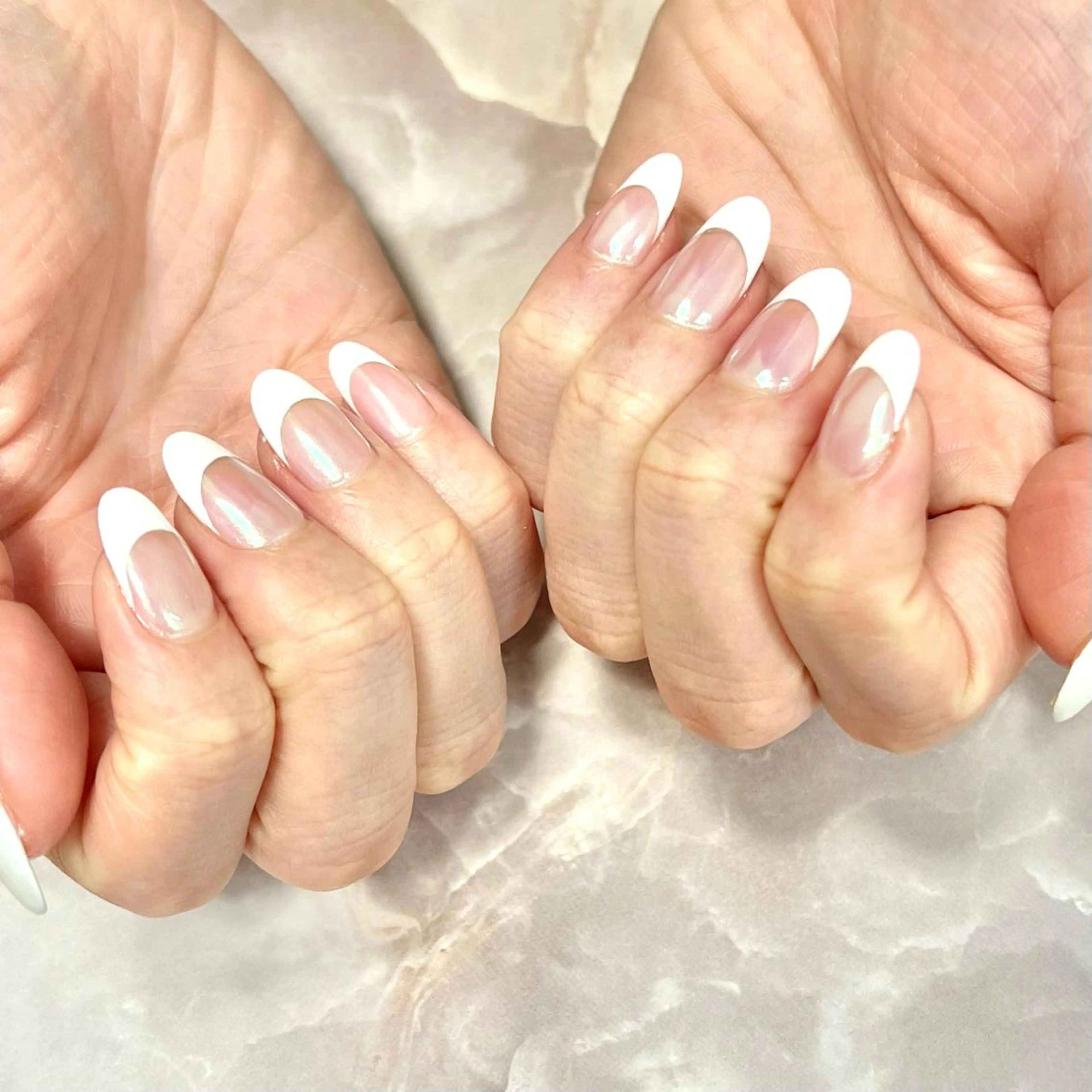 ネイル オーロラネイル フレンチネイル ミラーネイル シンプルネイル ネイルチップ ステラ marikominoのネイルデザイン