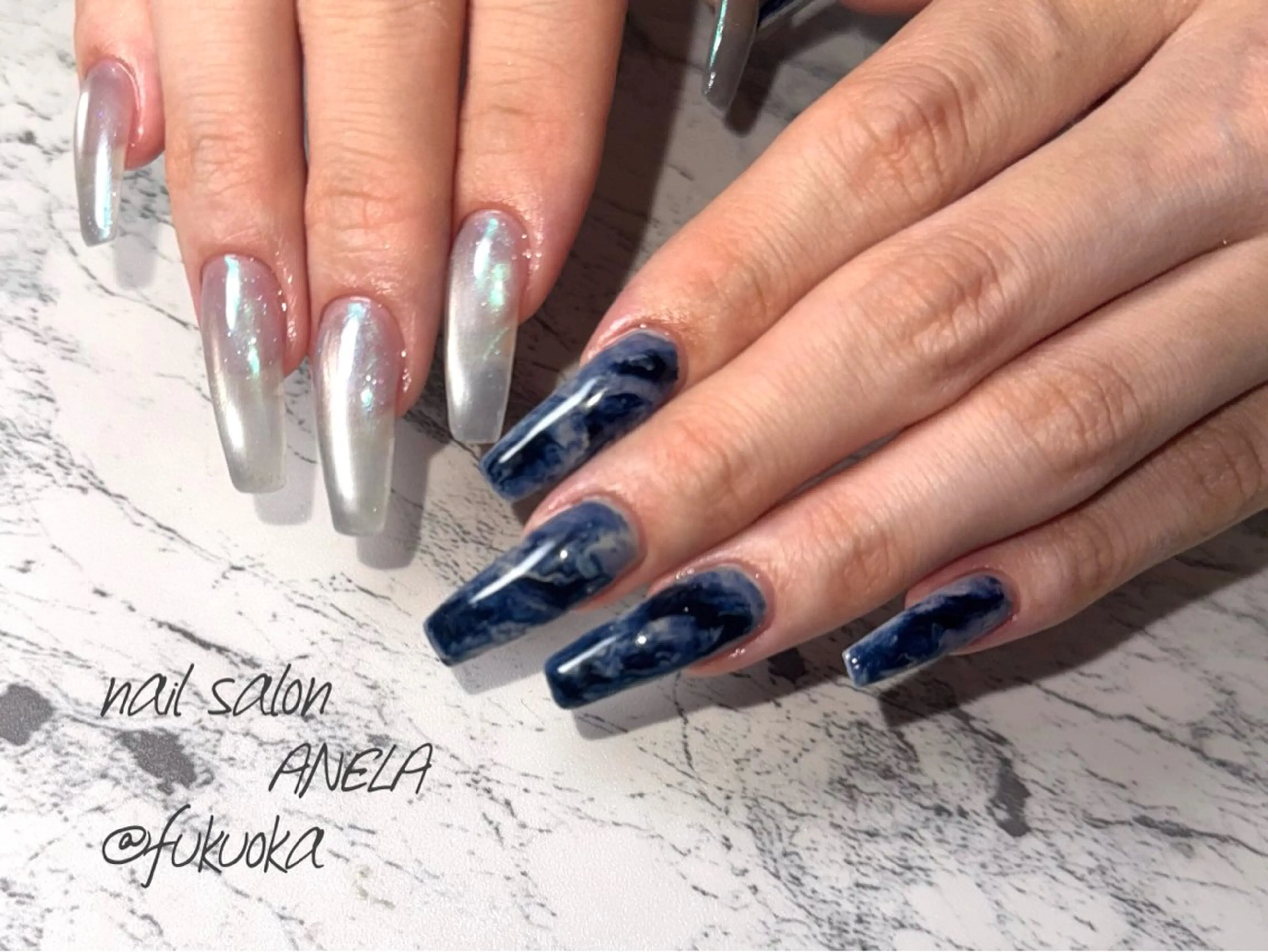 ネイル マグネットネイル ミラーネイル ニュアンスネイル ハンドネイル フットネイル nail salon ANELA mayaのネイルデザイン