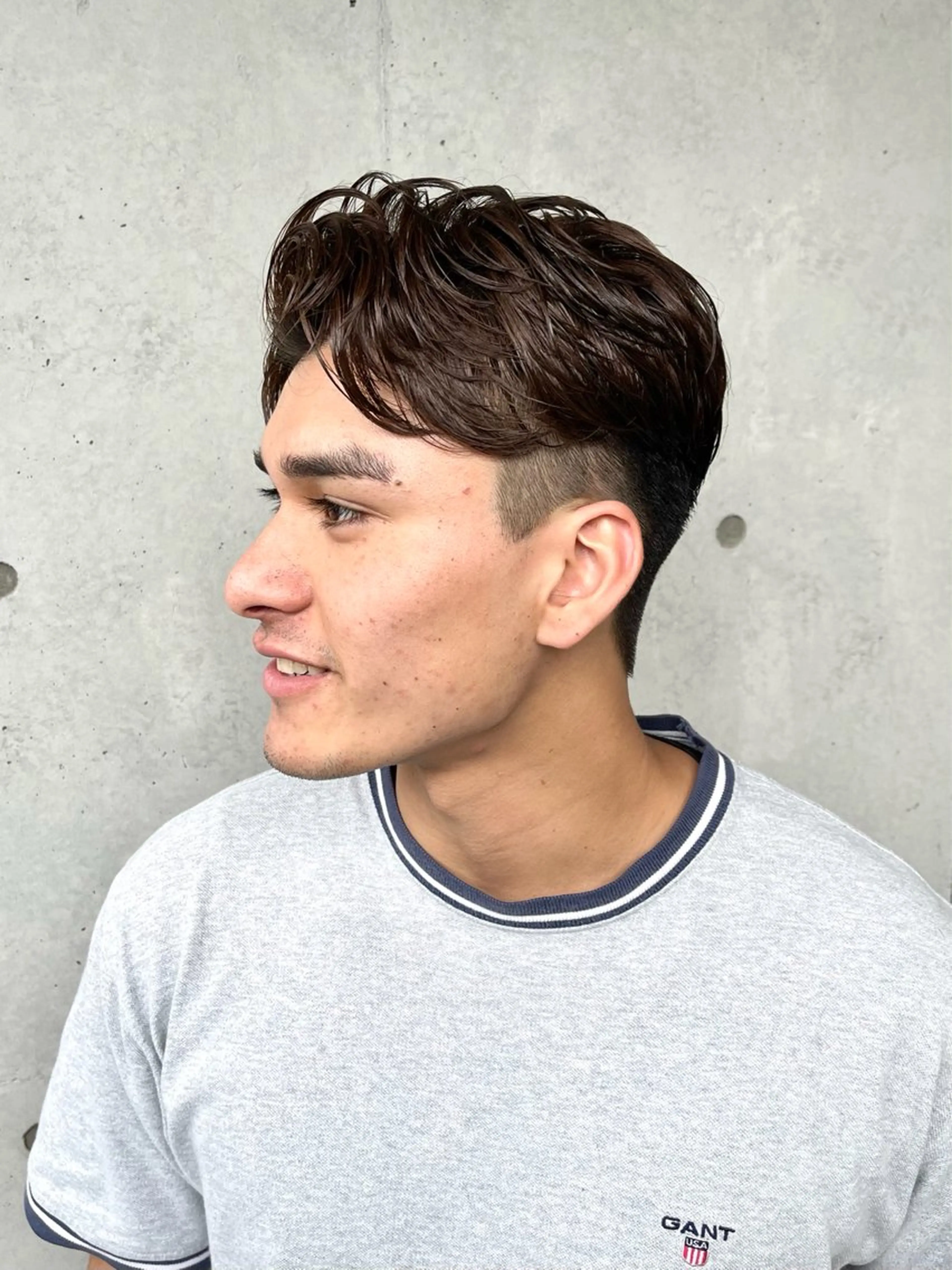 ミディアム 外国人風カラー かずき 💈毛流れ💈のヘアスタイル