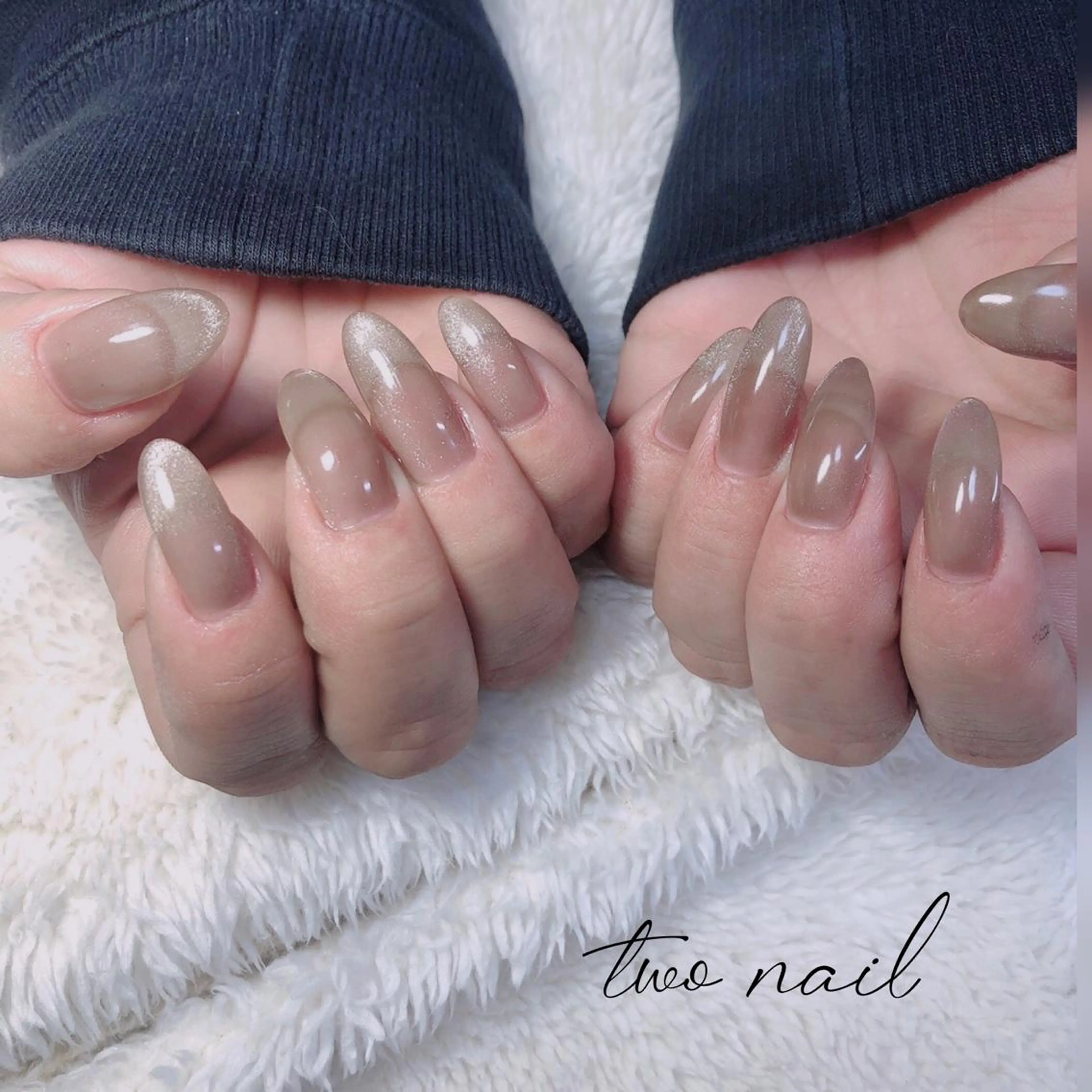 ネイル アートネイル ブラウン フットネイル ハート マグネットネイル ハンドネイル two nailのネイルデザイン